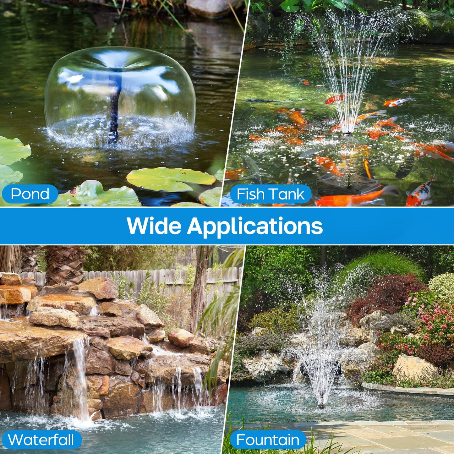 Antfraer Pond Filter Fountain Pump Kits with UV Clarifier, Pond Filter Box with 40W 660GPH Submersible Pump, KOI Pond Filter for Outdoor Ponds Garden Fountain Waterfall Aquarium Koi Pond