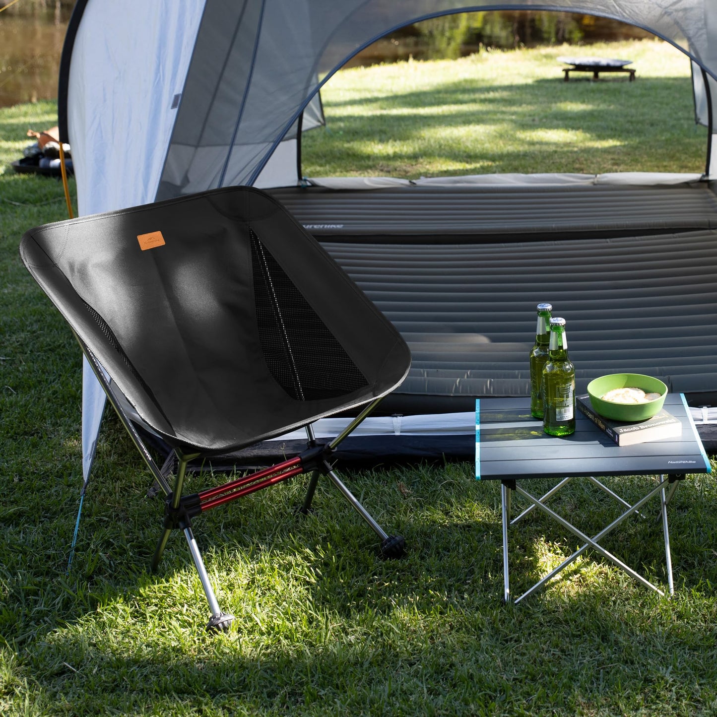 Naturehike YL08 Ultralight Camping Chair, 2.38 LBS Portable Backpacking Chair with Anti-Sinking Feet, Lightweight Compact Folding Hiking Camp Chair