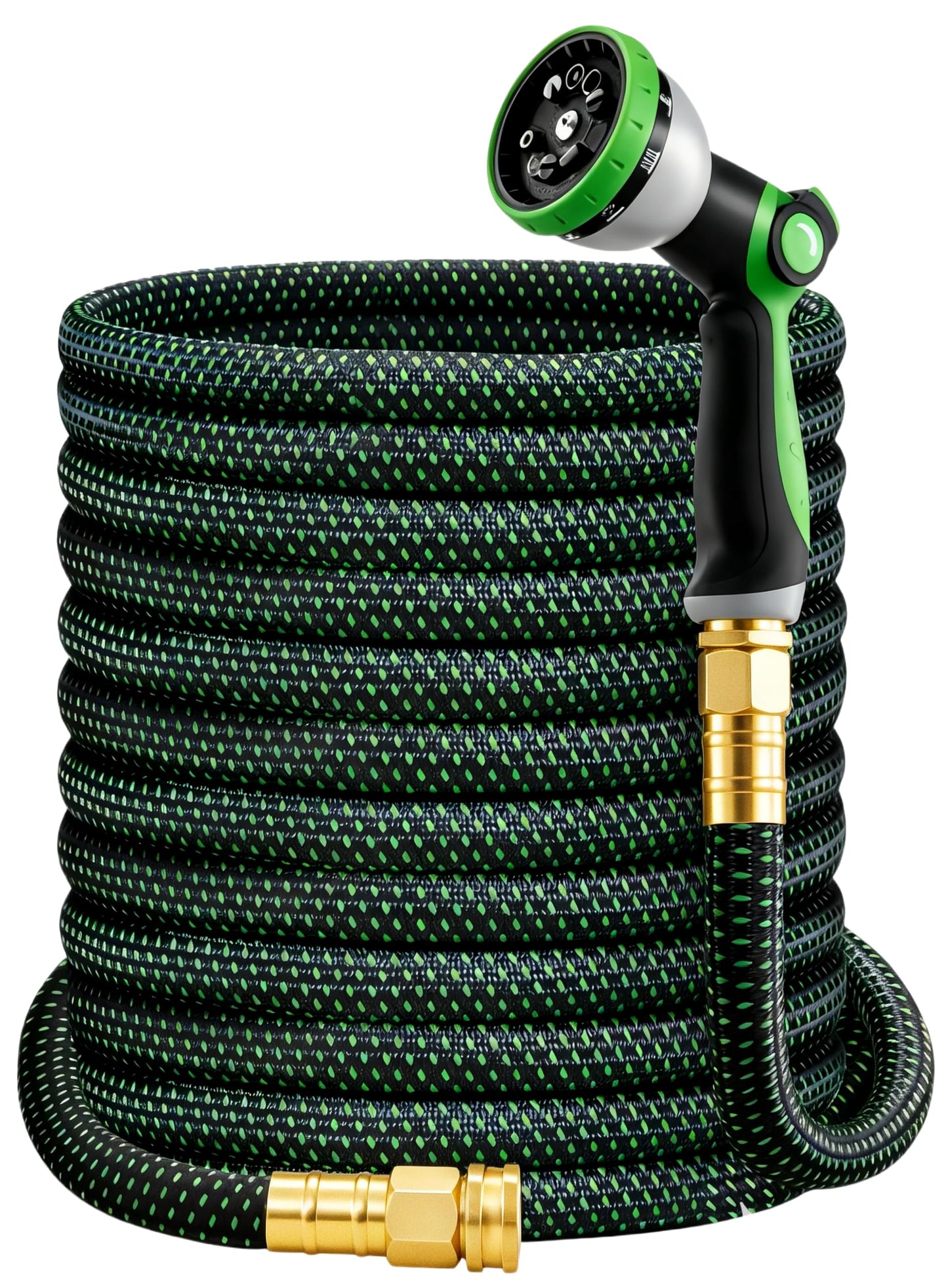 HBlife 50ft Garden Hose, Non Expandable Garden Hose with 10 Function Sprayer Nozzle, Flexible Lightweight Water Hose for Yard, Lawn, Car Wash and Outdoor