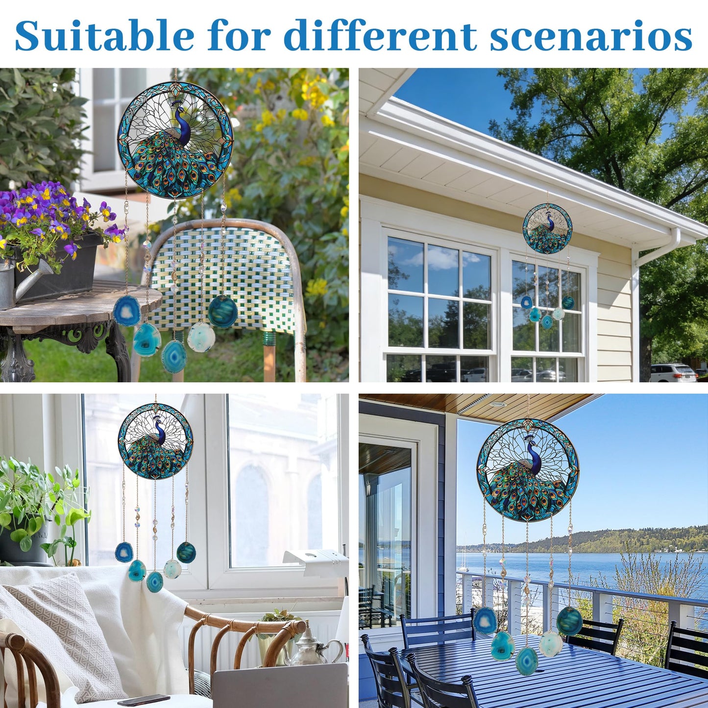 Acrylic Peacock Decor，Crystal Window Suncatcher Hanging Decorations Rainbow Sun Catchers Indoor Window Hanging Wall Home Garden Decor Peacock Gifts for Women