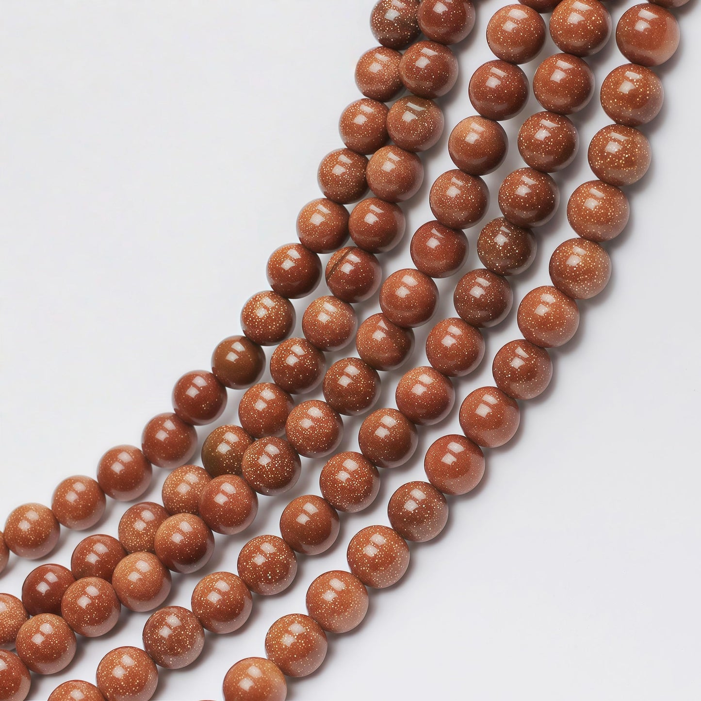 MJDCB AAA Natural Gold Sand Gemstone Loose Round Beads Spacer Beads for Jewelry Making (10mm)