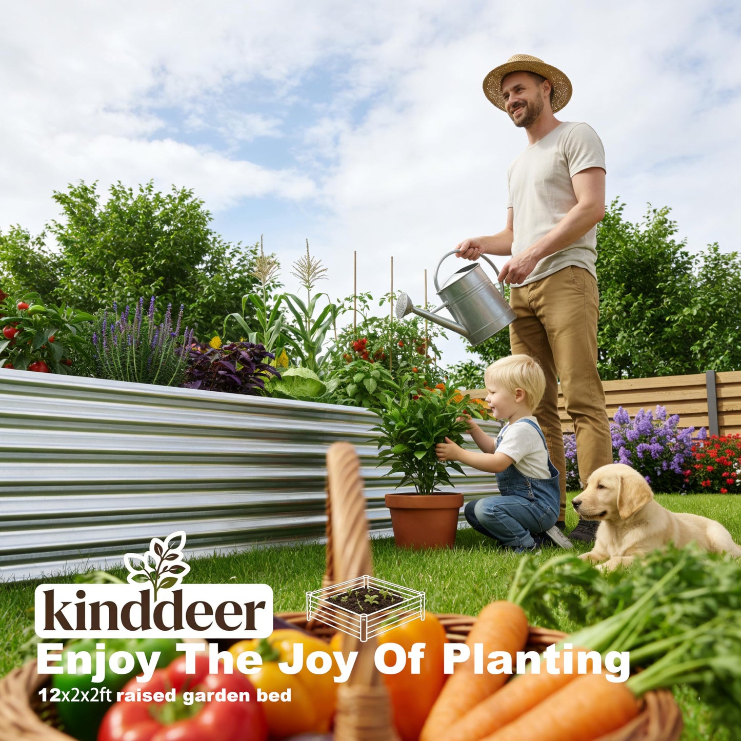 Kinddeer 12x2x2ft Raised Garden Beds Outdoor Kit, Galvanized Planter Garden Boxes Outdoor, Metal Raised Garden Beds for Vegetables,Fruits,Herb,Flower,Silver