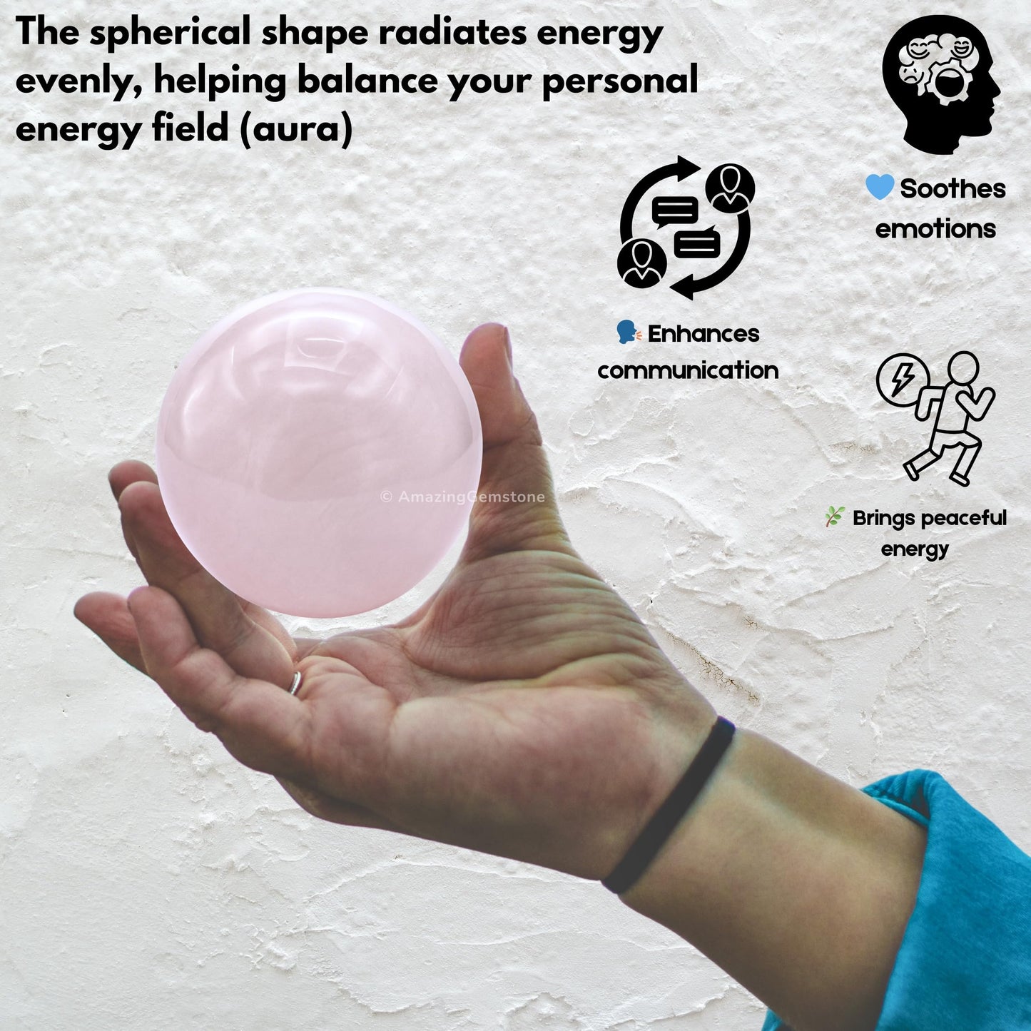 Amazing Gemstone Pink Calcite Crystal Ball with Stand - 2 Inches Crystal Sphere Meditation Balls for Witchcraft and Decorative Balls