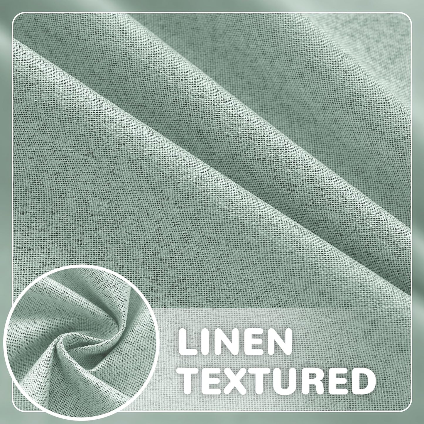 Arfntevss Linen Outdoor Curtains for Patio Waterproof with Zipper Blackout Curtains 2 Panels Top & Bottom Grommet Patio Outdoor Privacy Drape 84 Inch for Gazebo Porch Pergola (110x84, Light Green)
