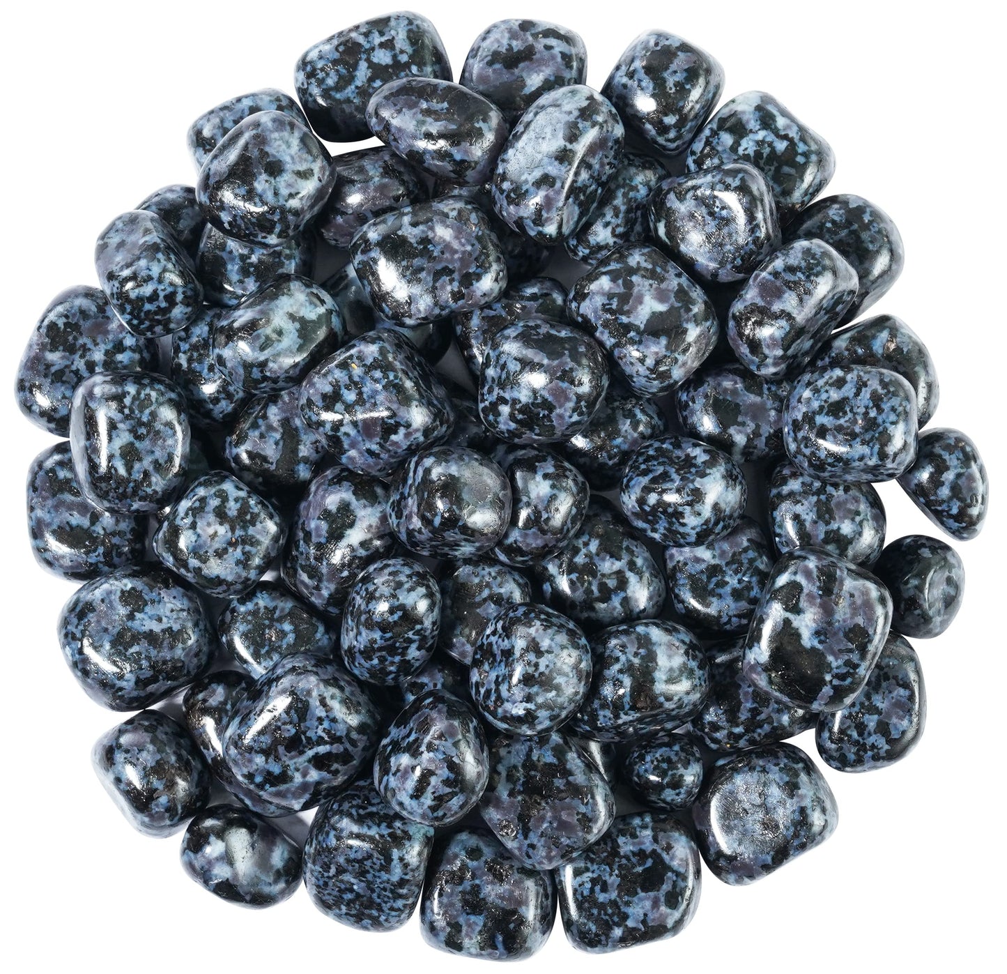 "Crocon 1LB Indigo Gabbro Tumbled Stones and Crystals bulk 2000+ Carats Natural Crystal Kit for Reiki Healing Crystal Polished, Tumble Stones, Chakra Balancing, Reiki Gift, Home Decor Size : 2025 mm"