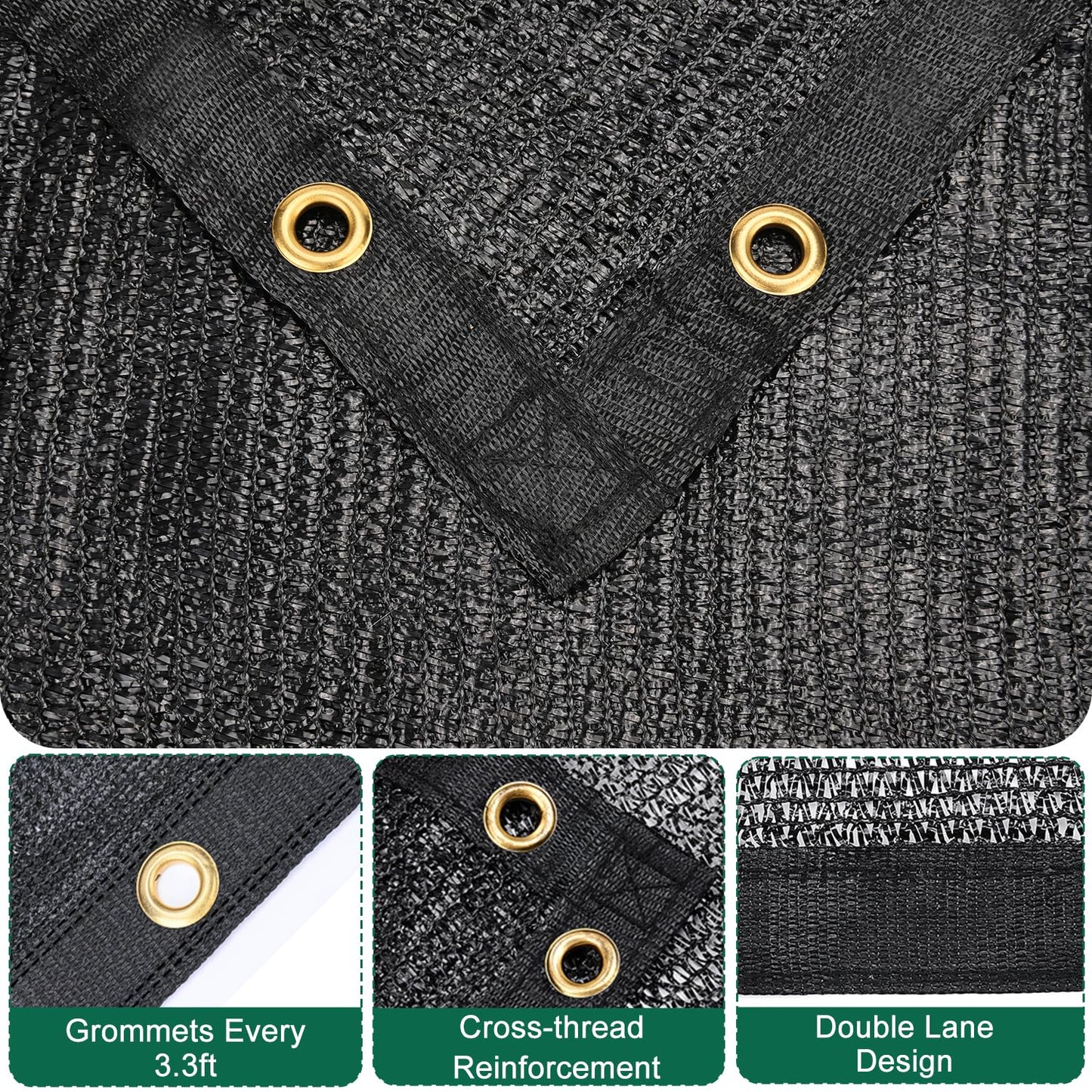 Kesfitt 70% Shade Cloth 10x20 ft, Breathable HDPE Mesh Sun Shade Tarp for Garden & Greenhouse, UV Resistant Outdoor Shade Fabric with Copper Grommets for Plants, Patio, Yard