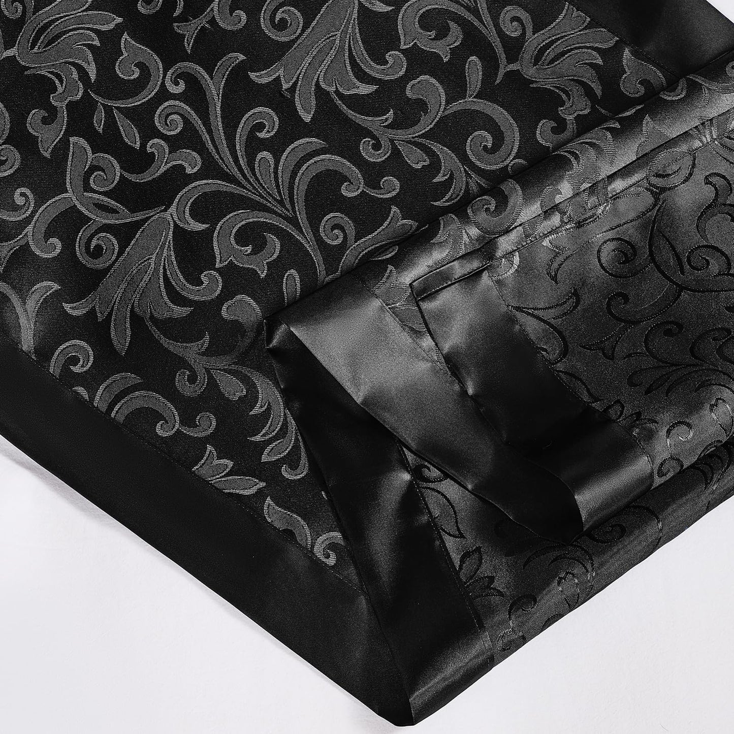 Cobedzy Black Satin Bed Runner for King Size Beds(1.8m), 50 x 240cm(20" x 94") Jacquard Bed Scarf Satin Bedding Scarves for Hotel, Home, Guesthouse