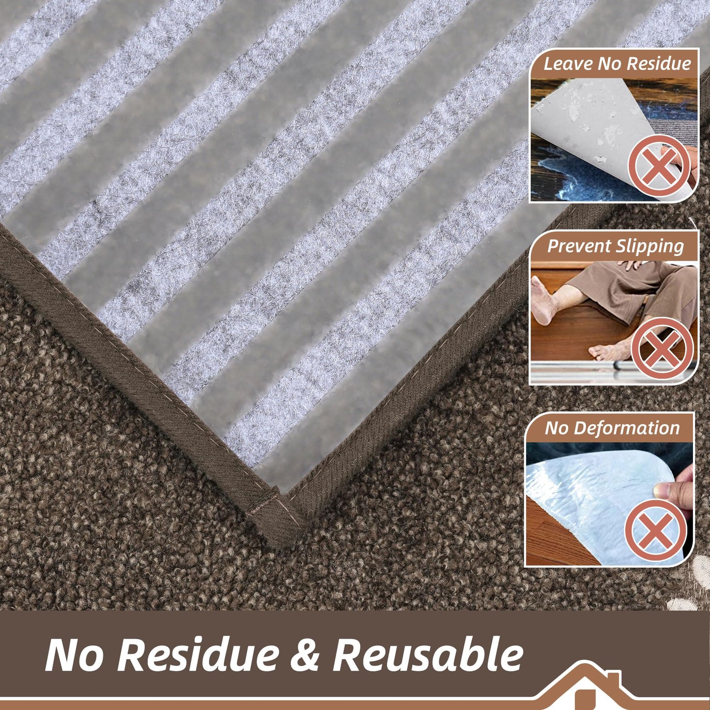 BEQHAUSE Stair Treads for Wooden Steps 28inX9in, Non Slip Carpet Stair Treads Indoor Stair Runners Machine Washable, Soft Stair Rugs Mat Surface Polyester TPE Backing, 15pcs, Brown