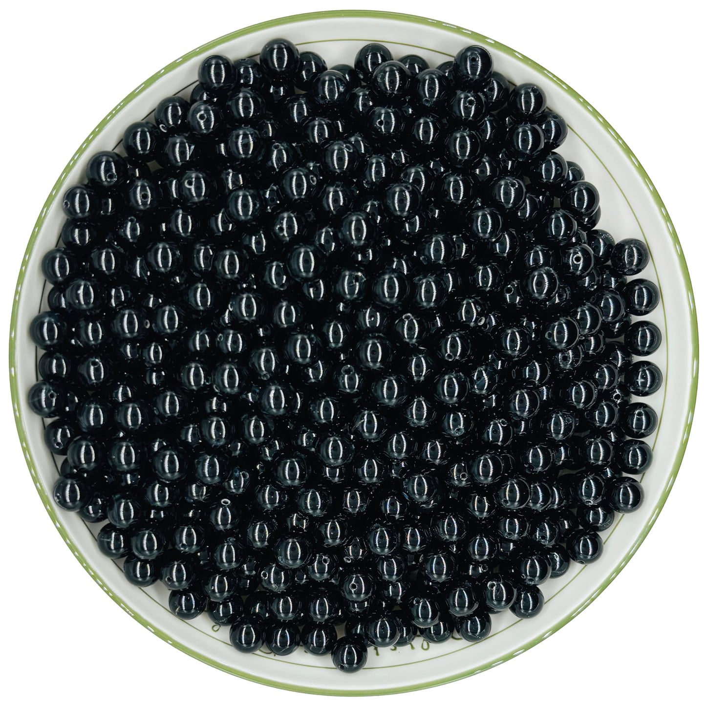 WHNKFB 10mm 50PCS Natural Black Onyx Round Beads, Smooth Polished Agate Loose Beads for Jewelry Making Craft - 4mm 6mm 8mm 10mm Options with Free Elastic Cord