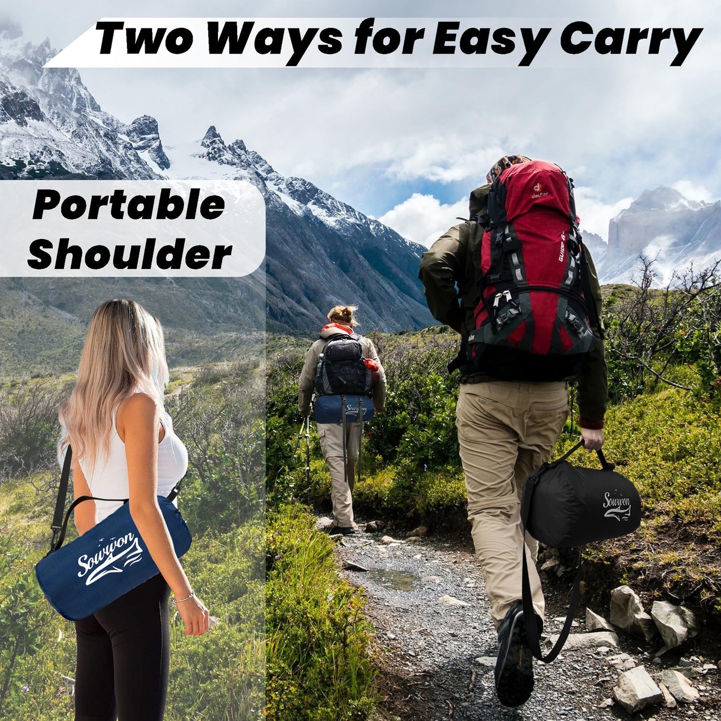 Waterproof Outdoor Blanket 82”X 55” Packable, Stadium Blankets for Camping with Sherpa Fleece Lining, Large Windproof Emergency Throw for Garss Picnic Hiking Road Trip, Machine Washable, Black 300GSM