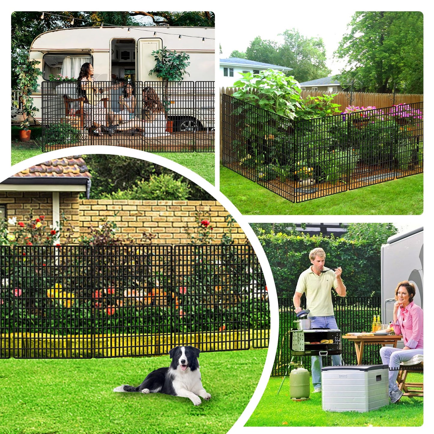 ULIOK 14 Panels Decorative Garden Fence Animal Barrier, Dog Fence Outdoor for Yard, 36 in(H) X 35.36 ft(W) No Dig Garden Fencing Outdoor, Dogs Rabbits Blocker Metal Wire Decorac Fences for Yard, Patio