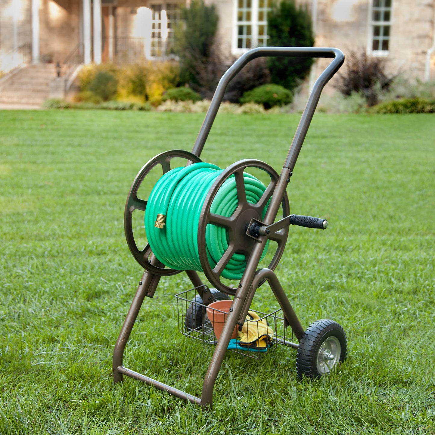 Liberty Garden Products 302 Two Wheel Hose Cart, Bronze