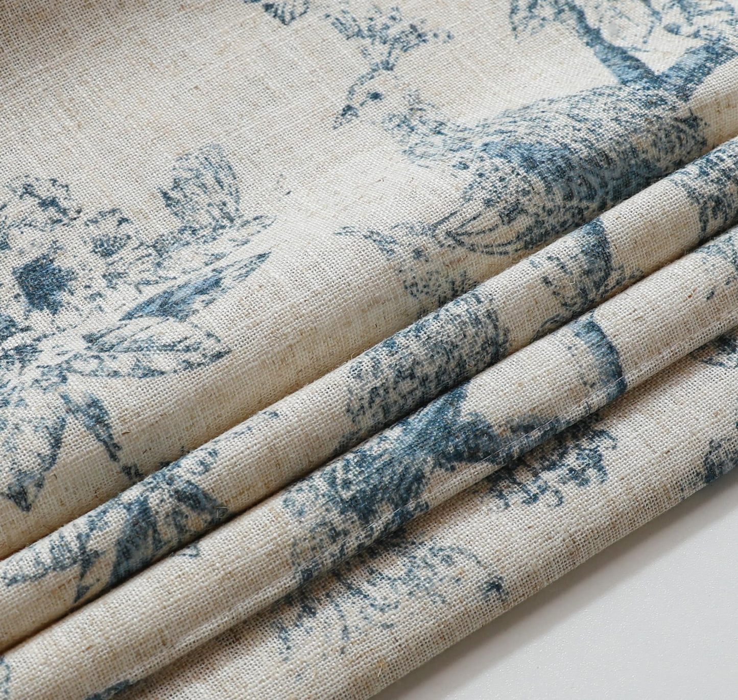 Everyday Celebration Peacock 100% Blackout Dual Layered Pull-Down Roman Shade for Windows, Peacock Pattern Printed on Natural Fabric Roman Shades for Home 30" W x 64" H Blue