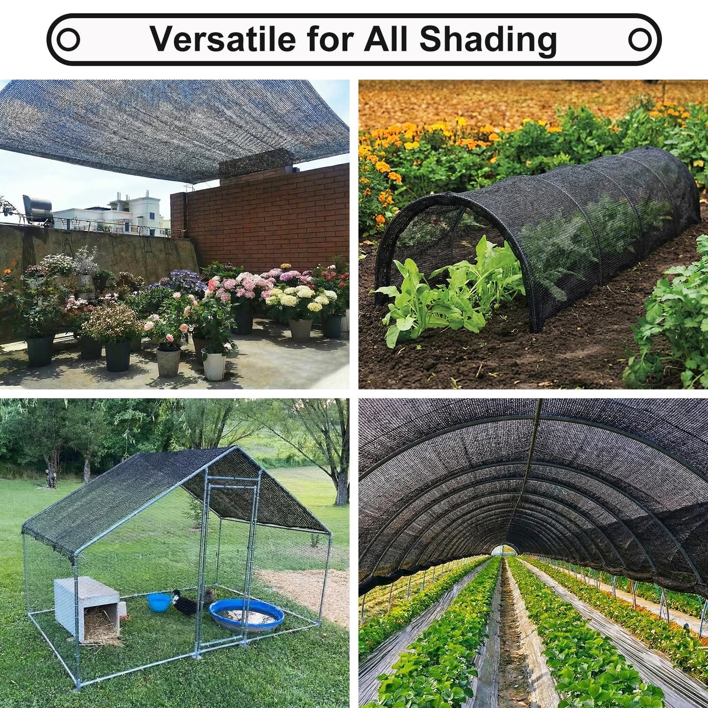 Shade&Beyond 50% Shade Cloth Roll 6 x 100 FT Sunblock Shade Mesh, UV Resistant Sun Shade Net for Garden, Greenhouse, Patio, Kennel, Black