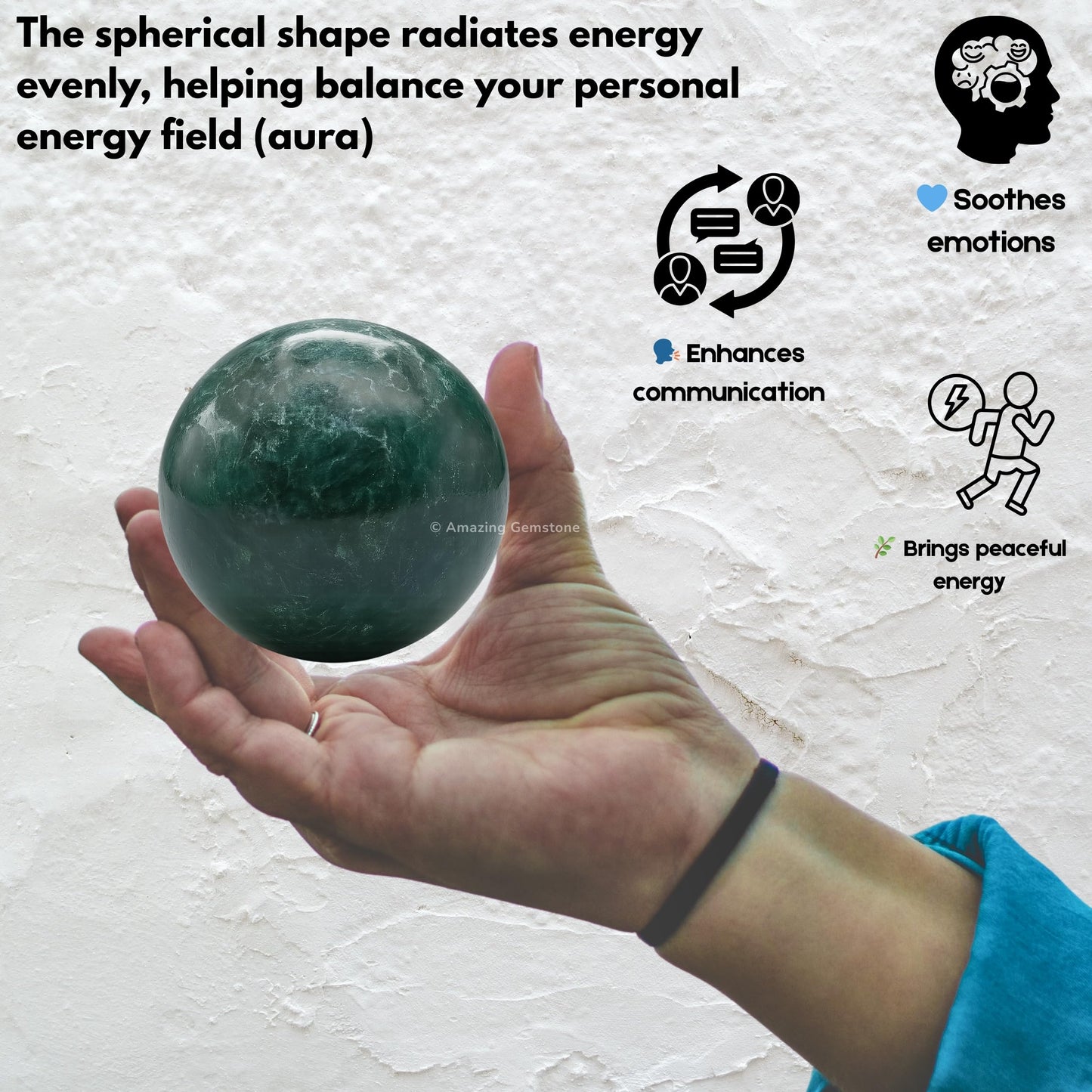 Amazing Gemstone Moss Agate Crystal Ball with Stand - 2" Inches Crystal Sphere Meditation Balls for Witchcraft and Decorative Balls