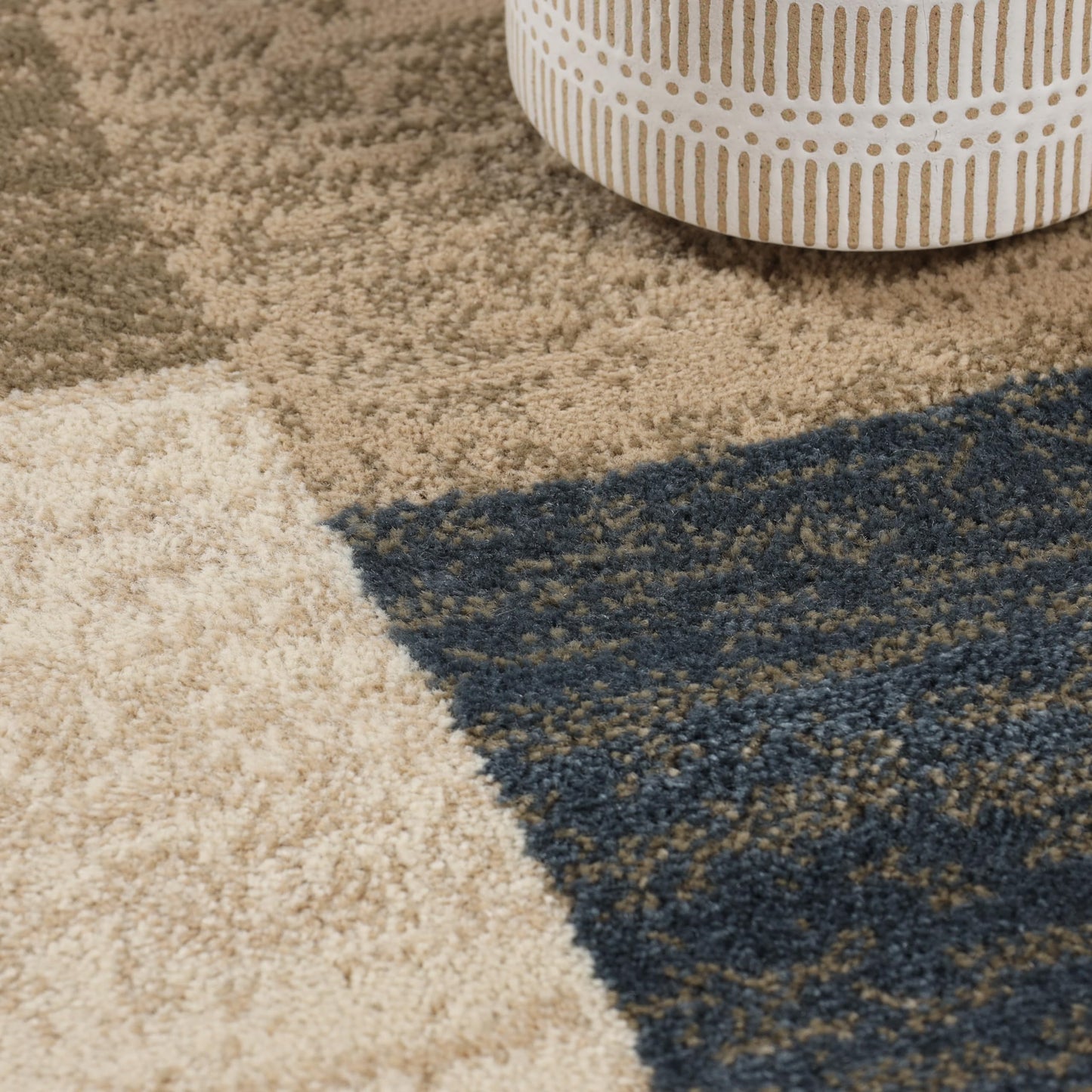 Superior Indoor Large Area Rug, Jute Backed, Perfect For Entryway, Office, Living/ Dining Room, Bedroom, Kitchen, Modern Geometric Patchwork Floor Decor, Clifton Collection, 5' x 8', Grey/ Brown