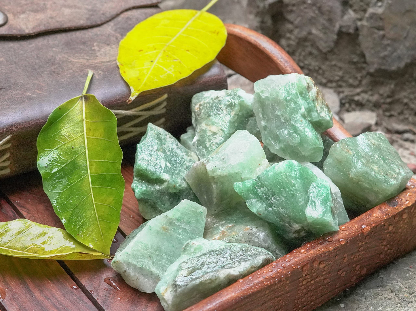 Crocon 1/4 LB Green Jade Rough Bulk Natural Stone Raw Gemstone Tumbling Cabbing Polishing Mining Chakra Balancing Reiki & Crystal Healing Good Luck Home Decor Gifts