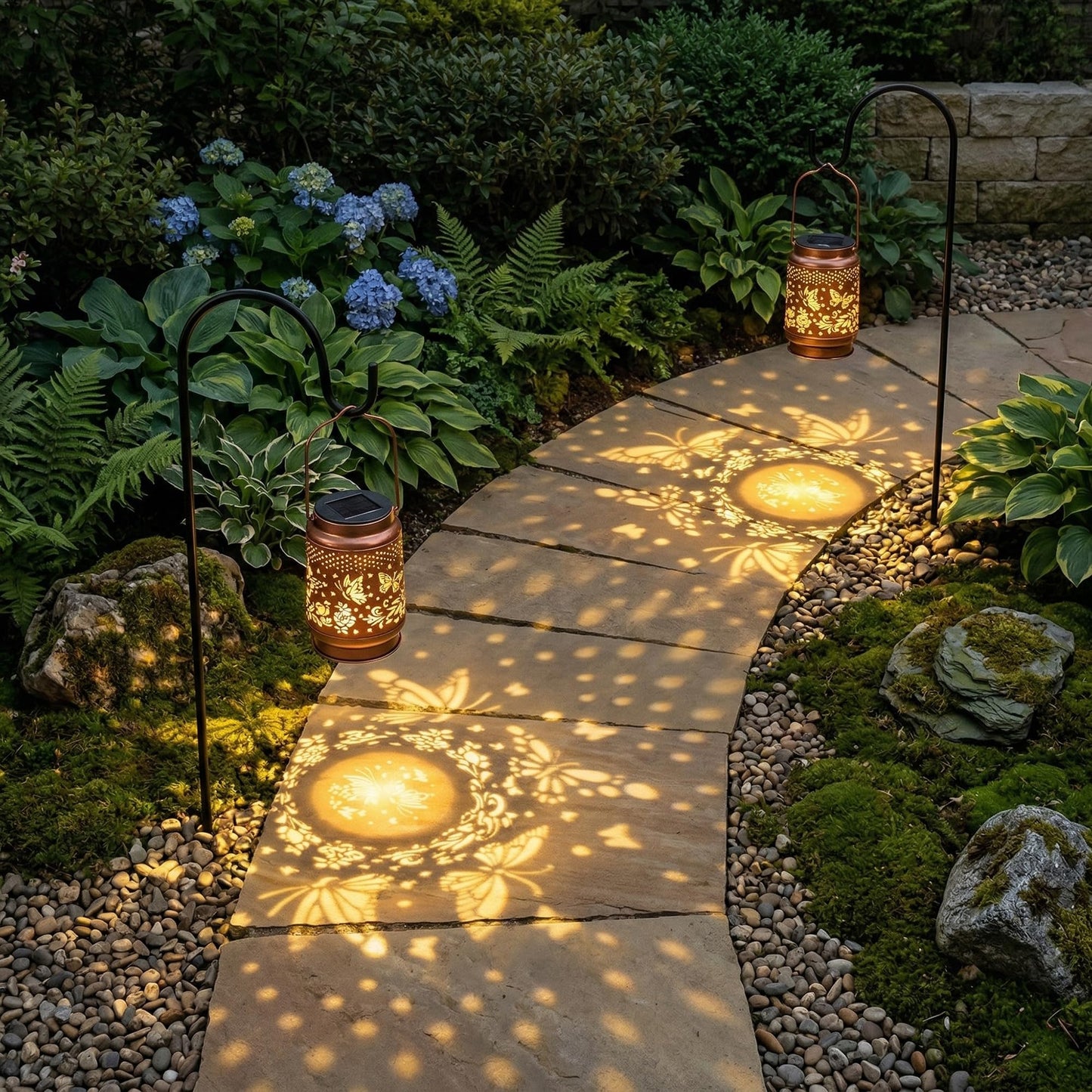 FancyPlus Solar Lanterns Outdoor Waterproof, Butterfly Birthday Gifts for Women Mom Grandma, Garden Hanging Solar Lantern Lights for Patio