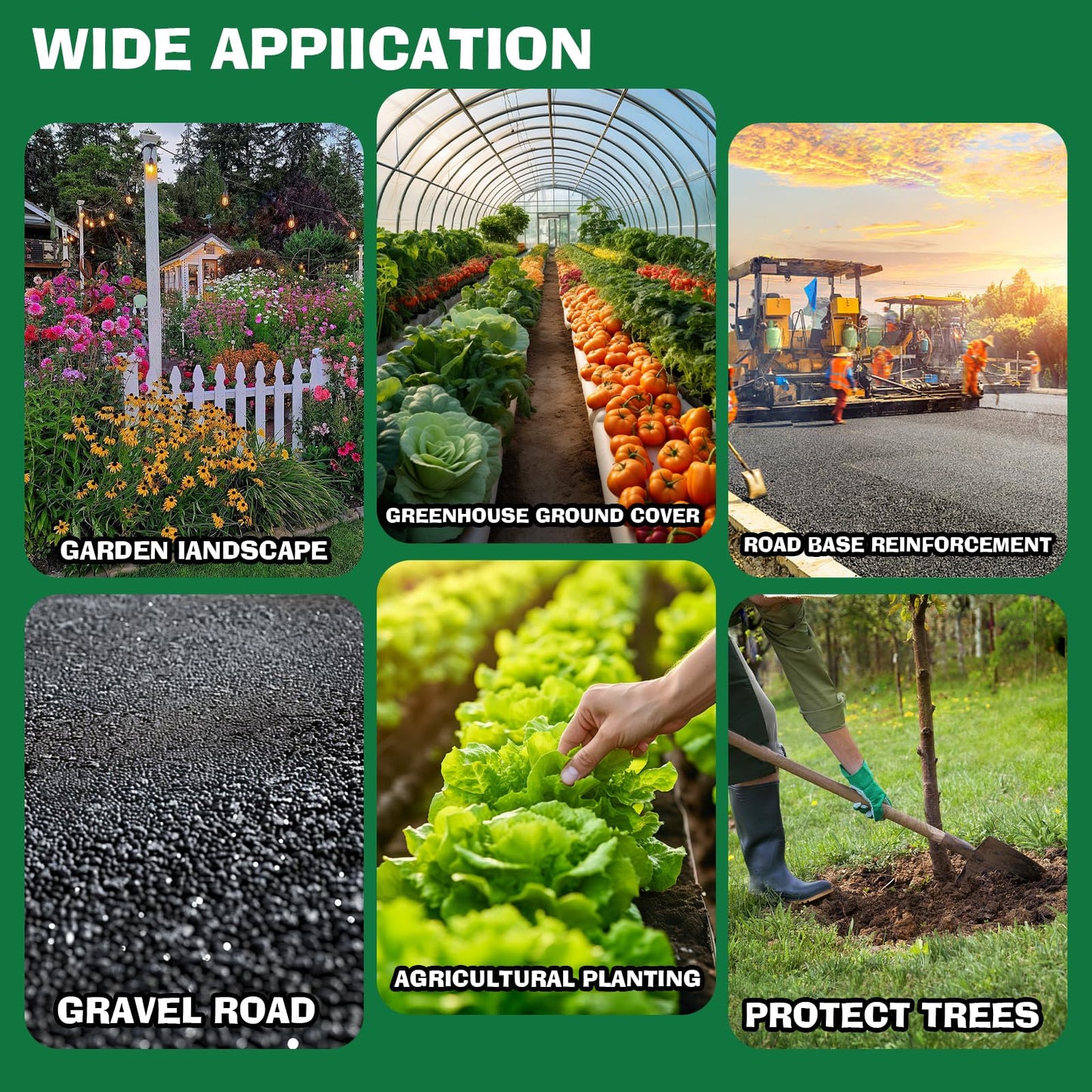 4ftx50ft Premium Weed Barrier Fabric, 3.2oz Heavy Duty Landscape Fabric with Hook Staples Gaskets Gloves, High Permeability Garden Cloth Mat Good for Landscaping Weed Blocker Fabric Garden Bed Cover