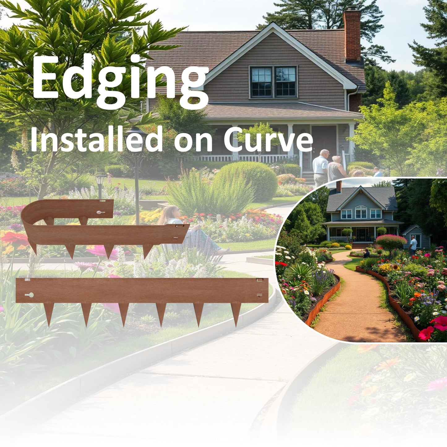 20ft (6-Pack) Cor-Ten Steel Landscape Edging – 40" x 8" Flexible Pre-Applied Rust Patina Garden Border