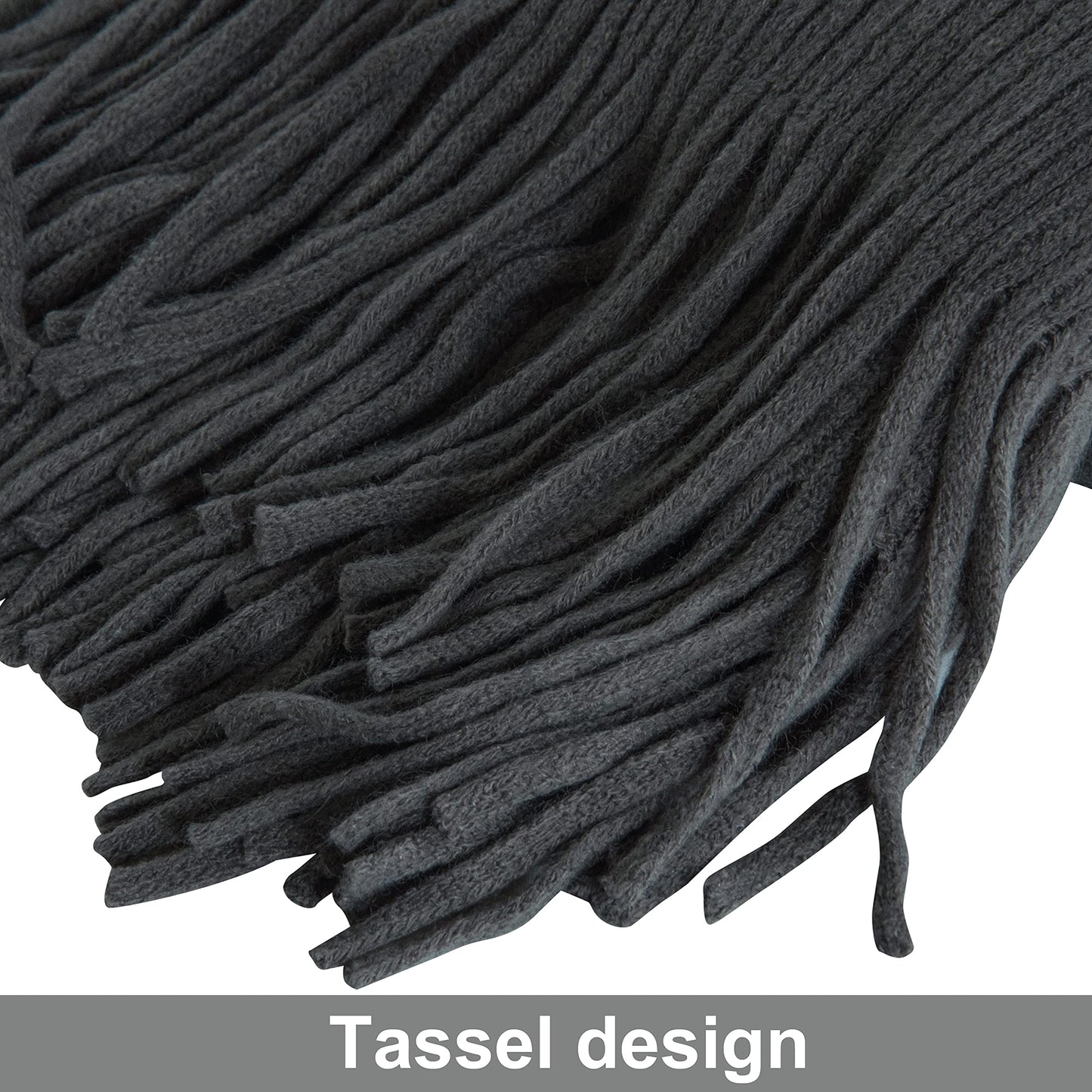 NTBAY Acrylic Knitted Throw Blanket, Lightweight and Soft Cozy Decorative Woven Blanket with Tassels for Travel, Couch, Bed, Sofa, 51x67 Inches, Grey Striped