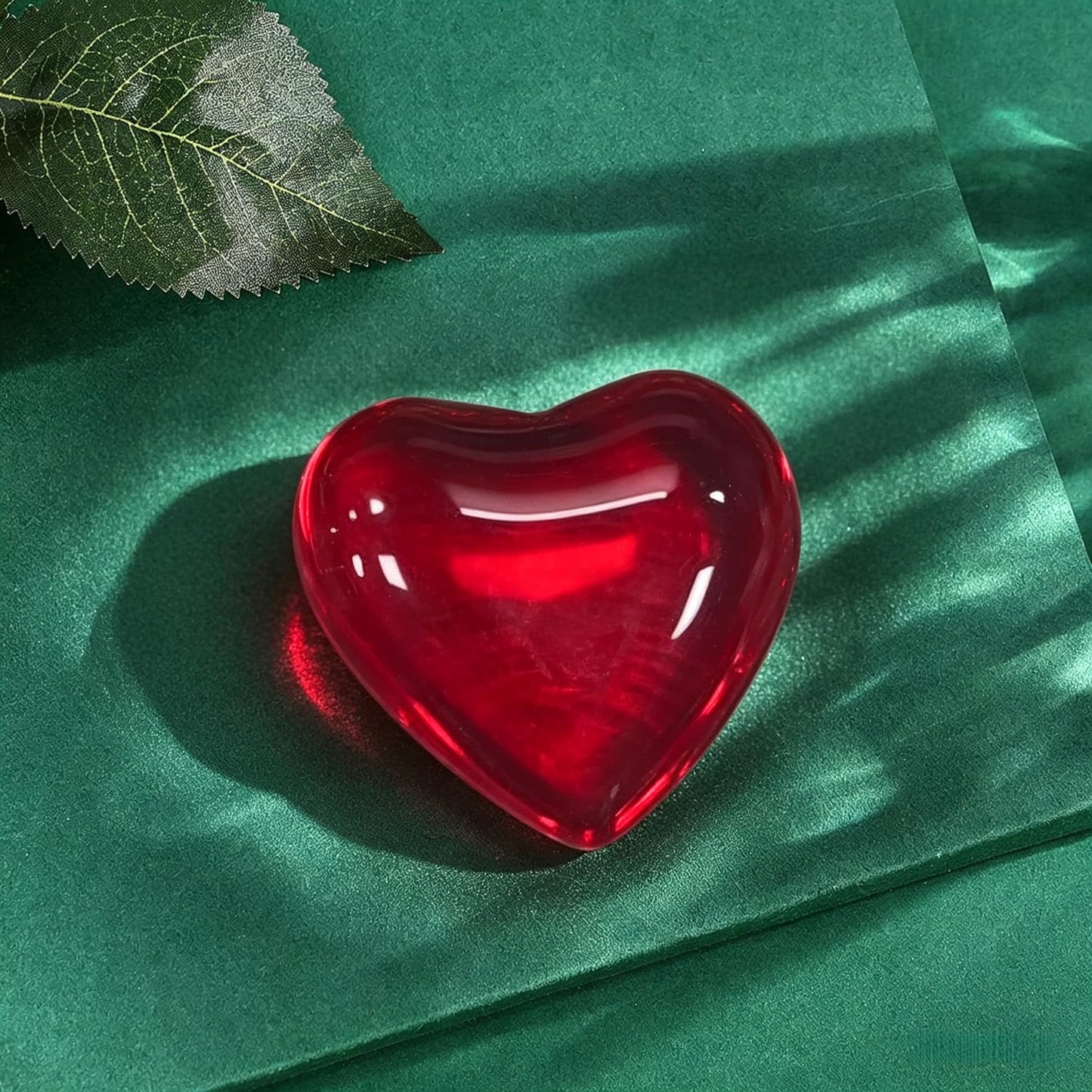 QINJIEJIE 20 PCS Glass Red Heart Crystal Healing Crystals Cute Stones Pocket Healing Palm Love Bulk Set Wholesale Reiki Energy Balancing Meditation Mother's Day Gifts for Women