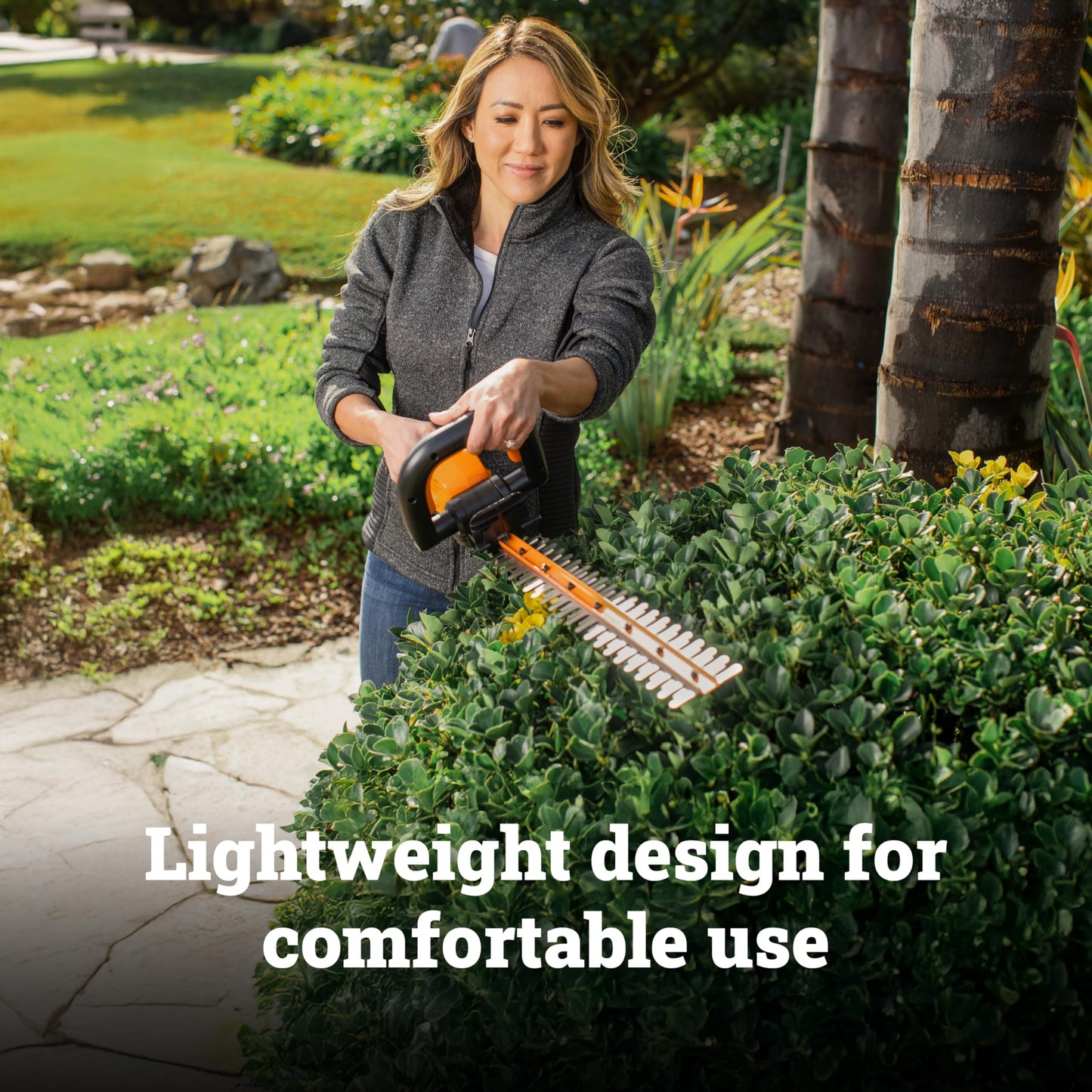 WORX 22" Cordless Hedge Trimmer, Electric Hedge Trimmer with Dual-Action Blades, Lightweight Bush Trimmer with 4.4 LBS, Battery & Charger Not Included, WG261.9