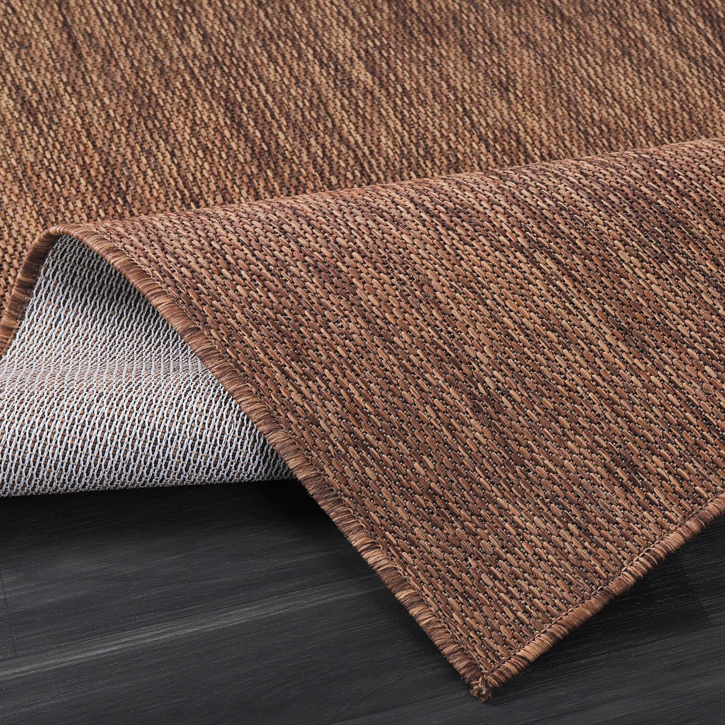 Washable Indoor Outdoor Rug Weather Resistant Carpet Modern Solid for Porch Deck Balcony Backyard Patio Rug 5x7 Gold Brown