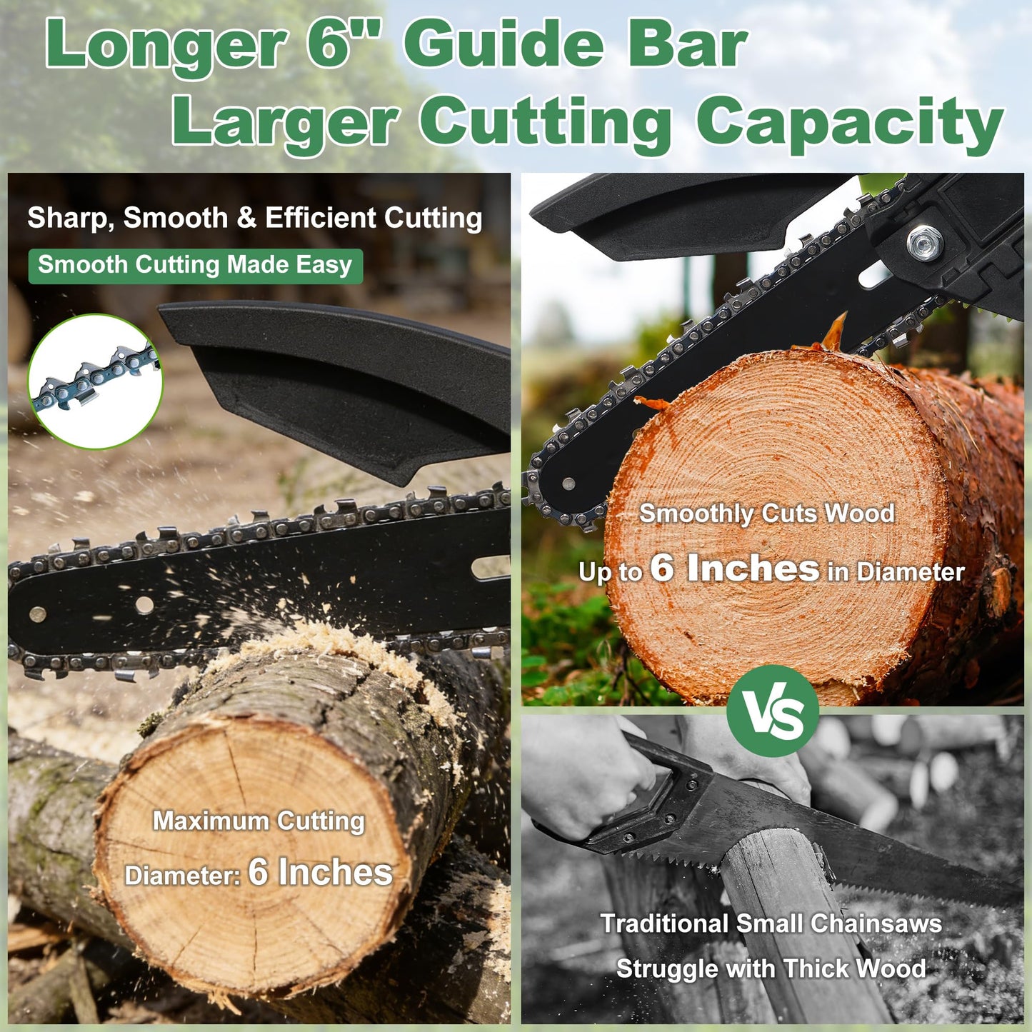 Electric Pole Saw, 6 Inch Battery Powered Tree Trimmer and Handheld Mini Chainsaw with Adjustable Extension Pole for Branch Limb Cutting,Pruning,Yard,Garden, Brushless Pole Saw
