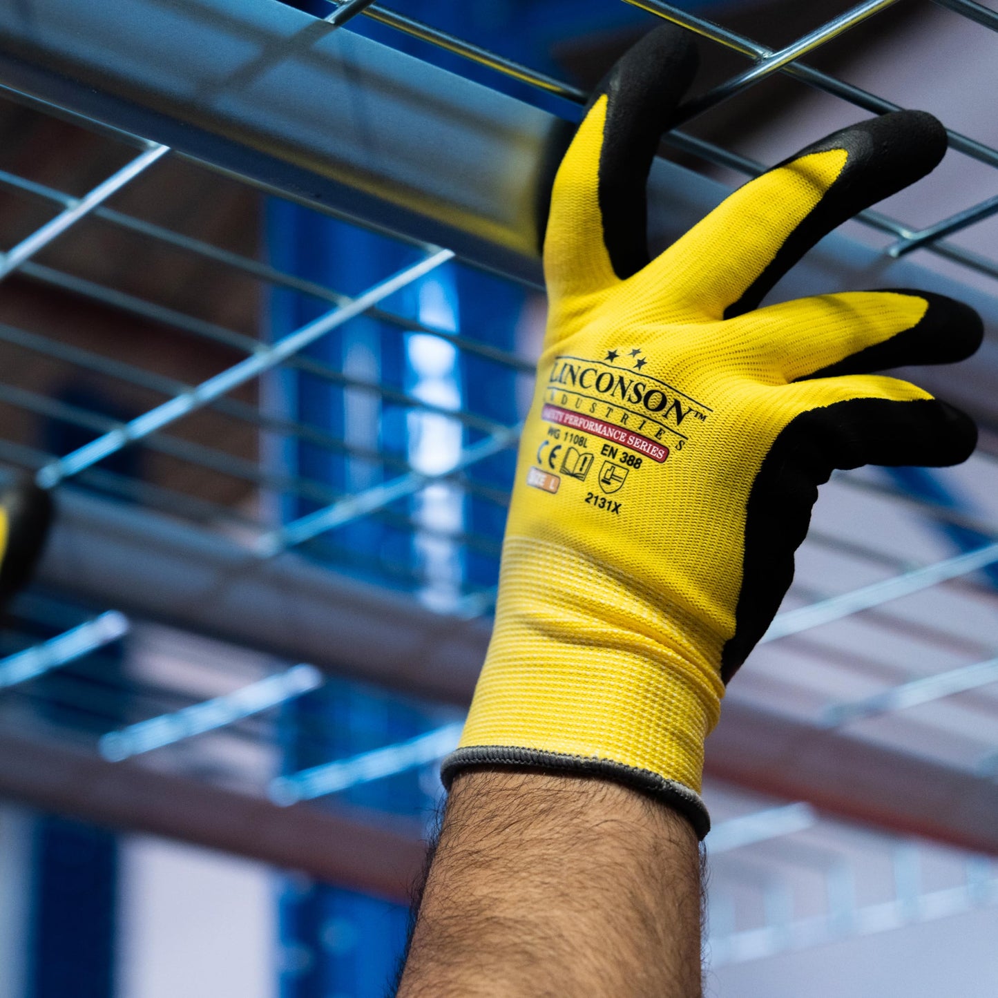 linconson 12 Pack Safety Performance Series Construction Mechanics Work Gloves (Yellow, S (Pack of 12))