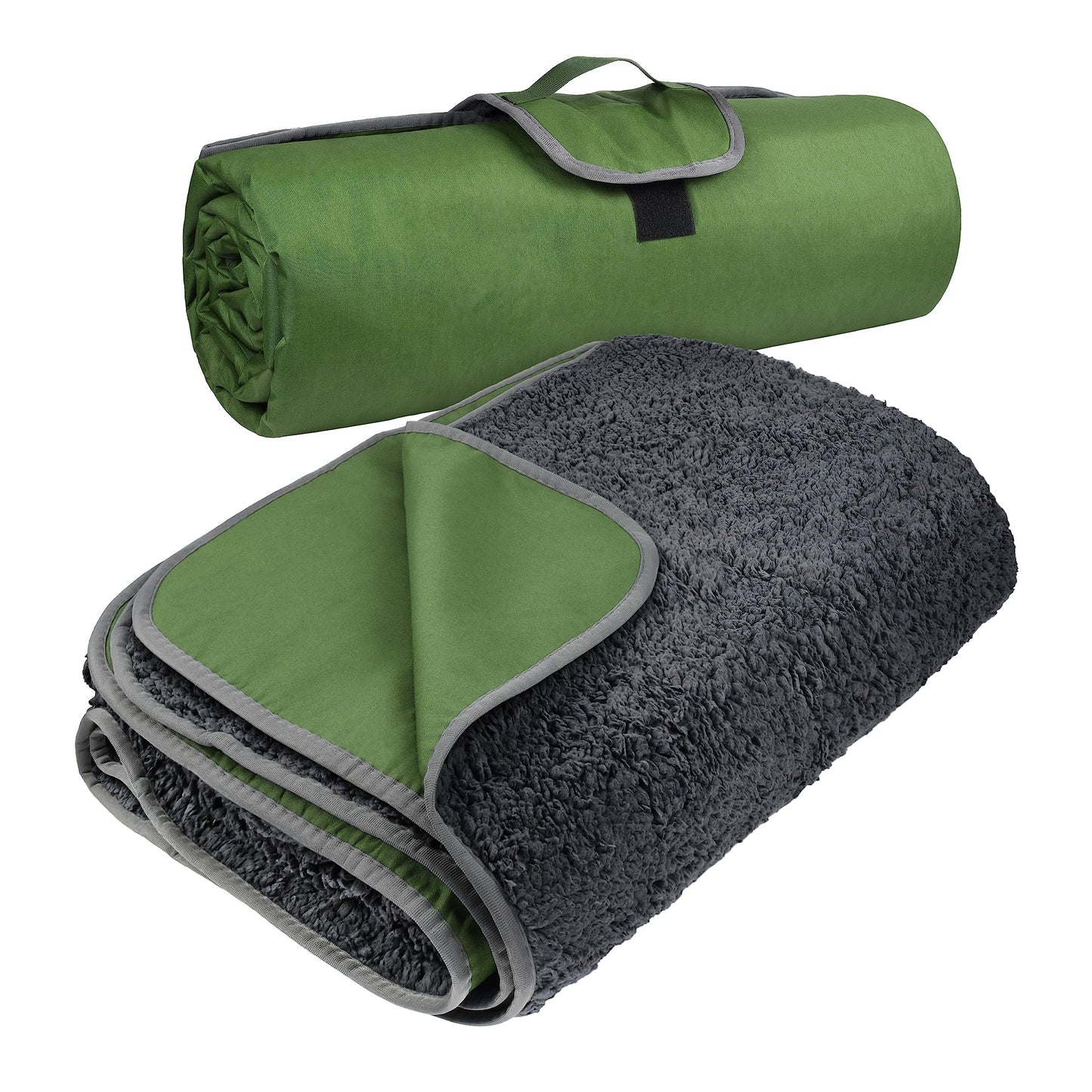 Tirrinia Large Waterproof Outdoor Blanket, Soft Warm Windproof Stadium Blanket with Sherpa Fleece and Foldable for Outdoor Sport, Baseball, Football, Beach, Concerts, Car,66" x 90"
