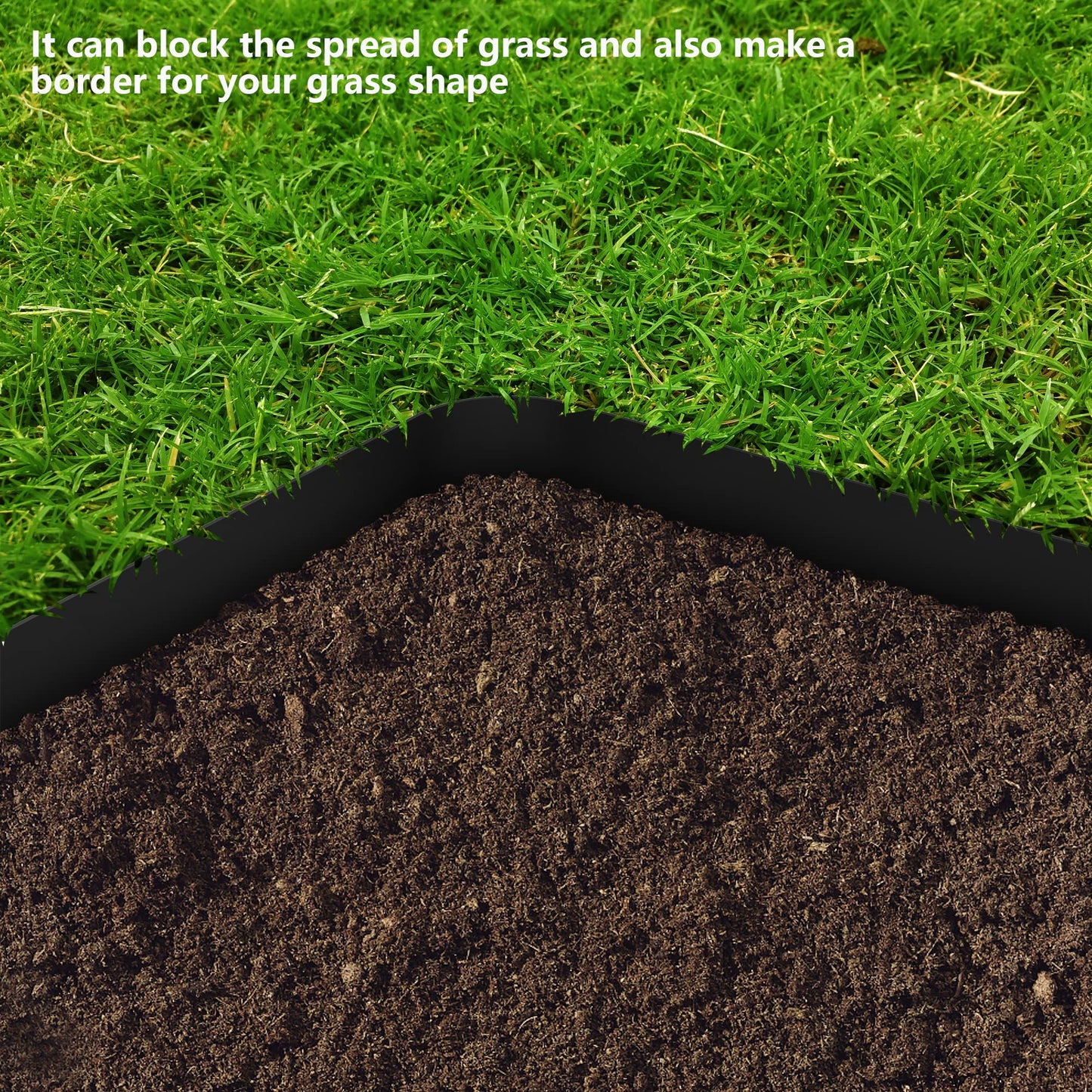 Watayo 30 FT Grass Barrier Landscape Edging Coil - 5 inch Depth Terrace Board Edging - Flexible Garden Bed Weed Barrier for Lawn Area Backyard Driveway Path Sidewalk