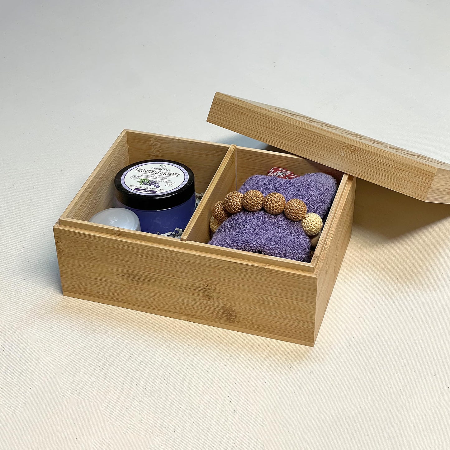 ChicDecor Bamboo Wooden Storage Box with Lid – Natural Wood Organizer with Removable Divider, 8.66 x 5.91 x 3.94 Inches – Decorative Jewelry, Kitchen, Bathroom & Home Organizer