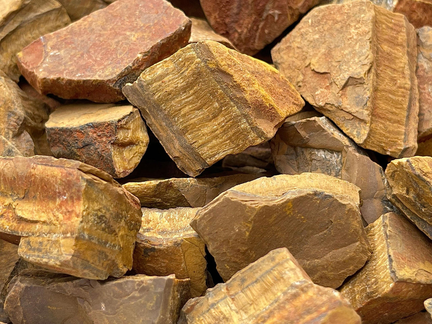 GAF TREASURES Wholesale Raw Tiger Eye Crystals, Natural Tiger Eye Stone, Natural Rough Tiger Eye Crystals, Tiger Eye Rough, Tiger Eye Healing Crystals (Tiger Eye, 0.5 Pound)