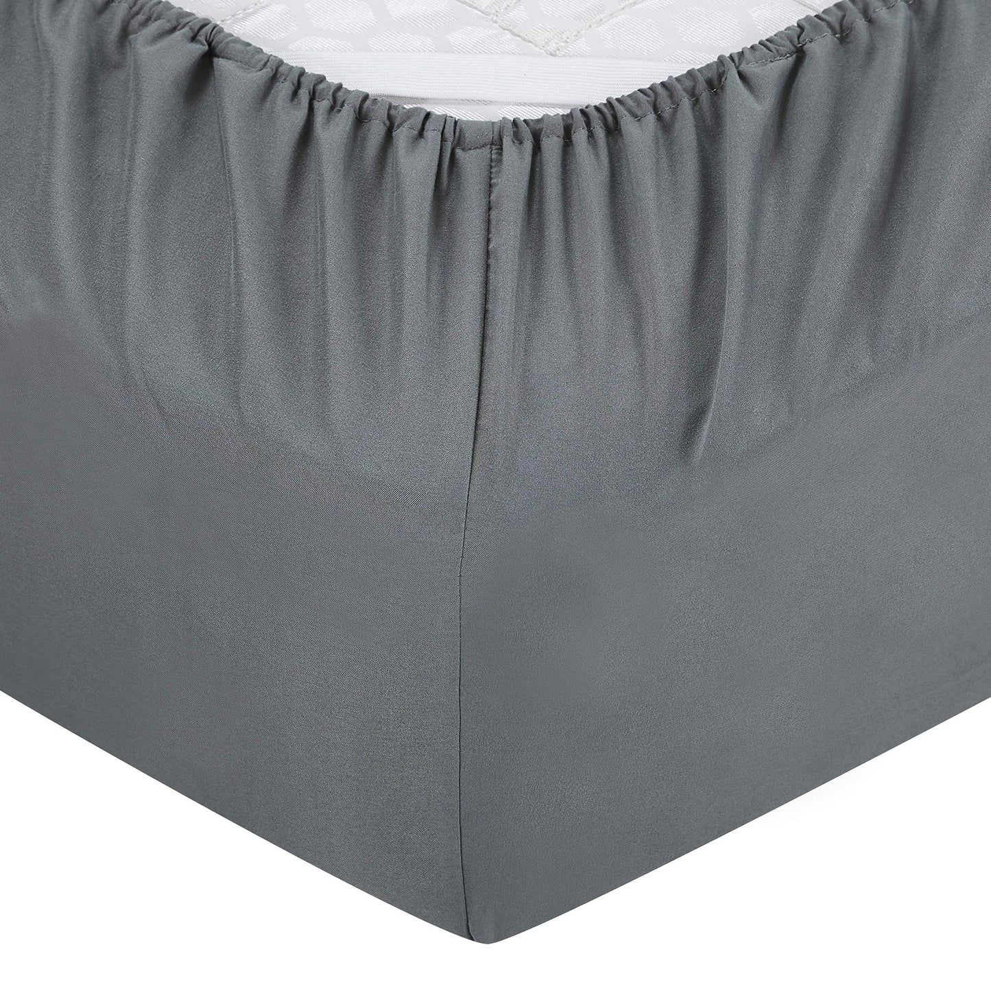 Queen Bed Sheet Set, 6 PC Super Soft Microfiber Bedding Set, Wrinkle & Fade Resistant Sheet Set, Hotel Quality Fits Mattress Up to 14'' Deep Pocket, Grey