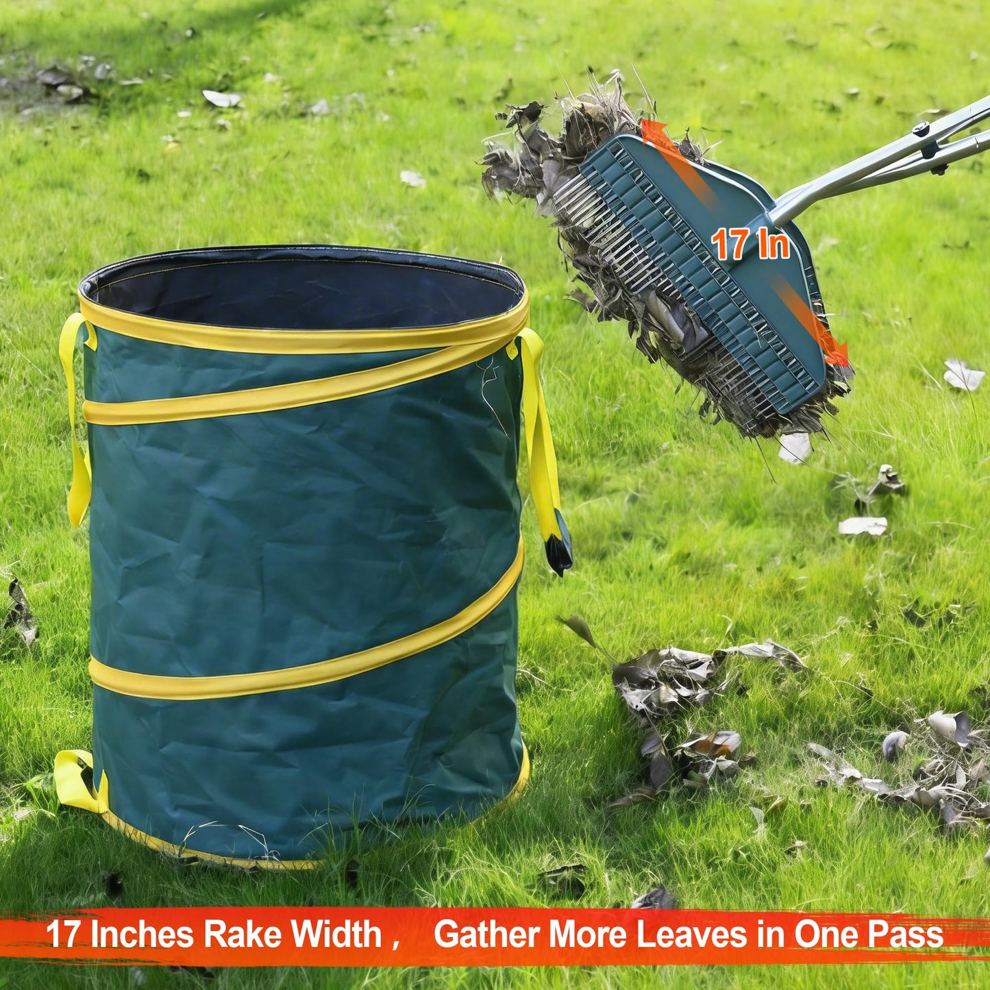YEELOR Leaf Grabber, Yard Leaf Grabber Rake, No Need to Bend Over, Lightweight, 36.6 Inches in Length and 4 Pounds in Weight, Ideal for Picking Up Leaves, Weeds, Twigs and Other Debris