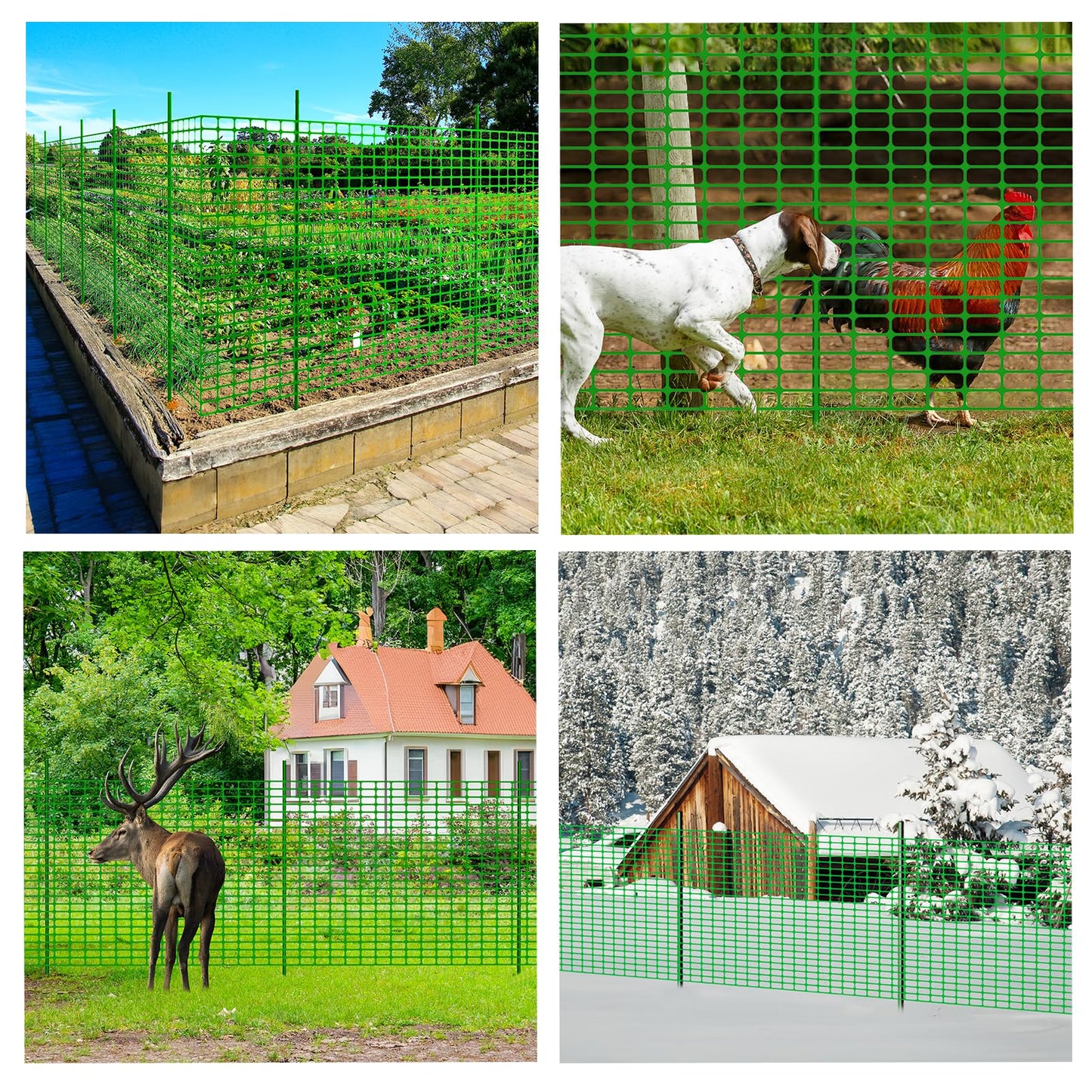 Temporary Fence Plastic Fence with Posts, Safety Barrier for Dogs Snow Mesh Fencing with Steel Stake Movable Portable Fencing Fence Roll 40In High 100Ft Long for Garden Backyard Outdoor