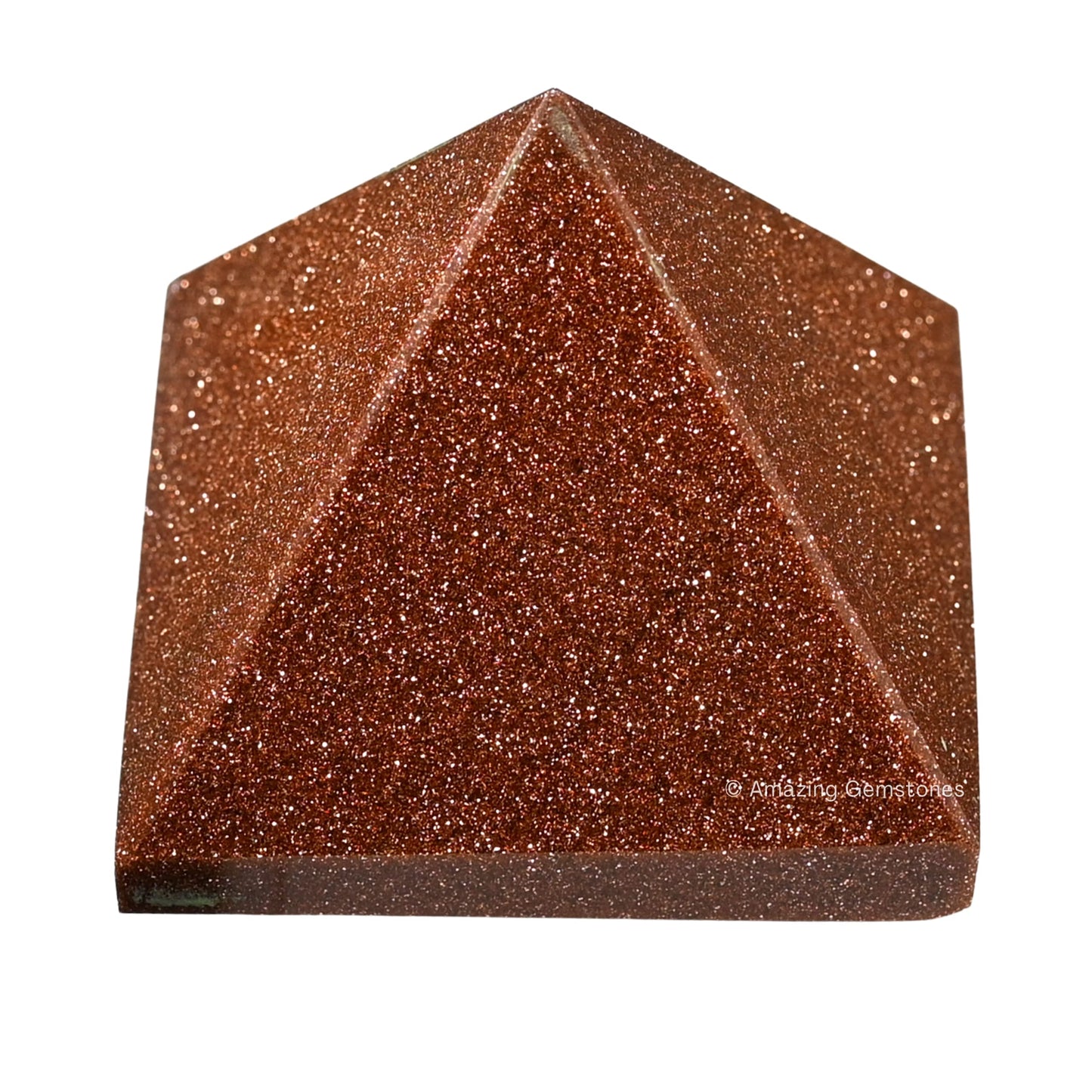 Amazing Gemstone Red Goldstone Pyramid Crystal Healing Stones - 2" Great Pyramid Figurine of Natural Stone Pyramid for Meditation, Reiki, Chakra Balancing and Crystal Pyramids Grid