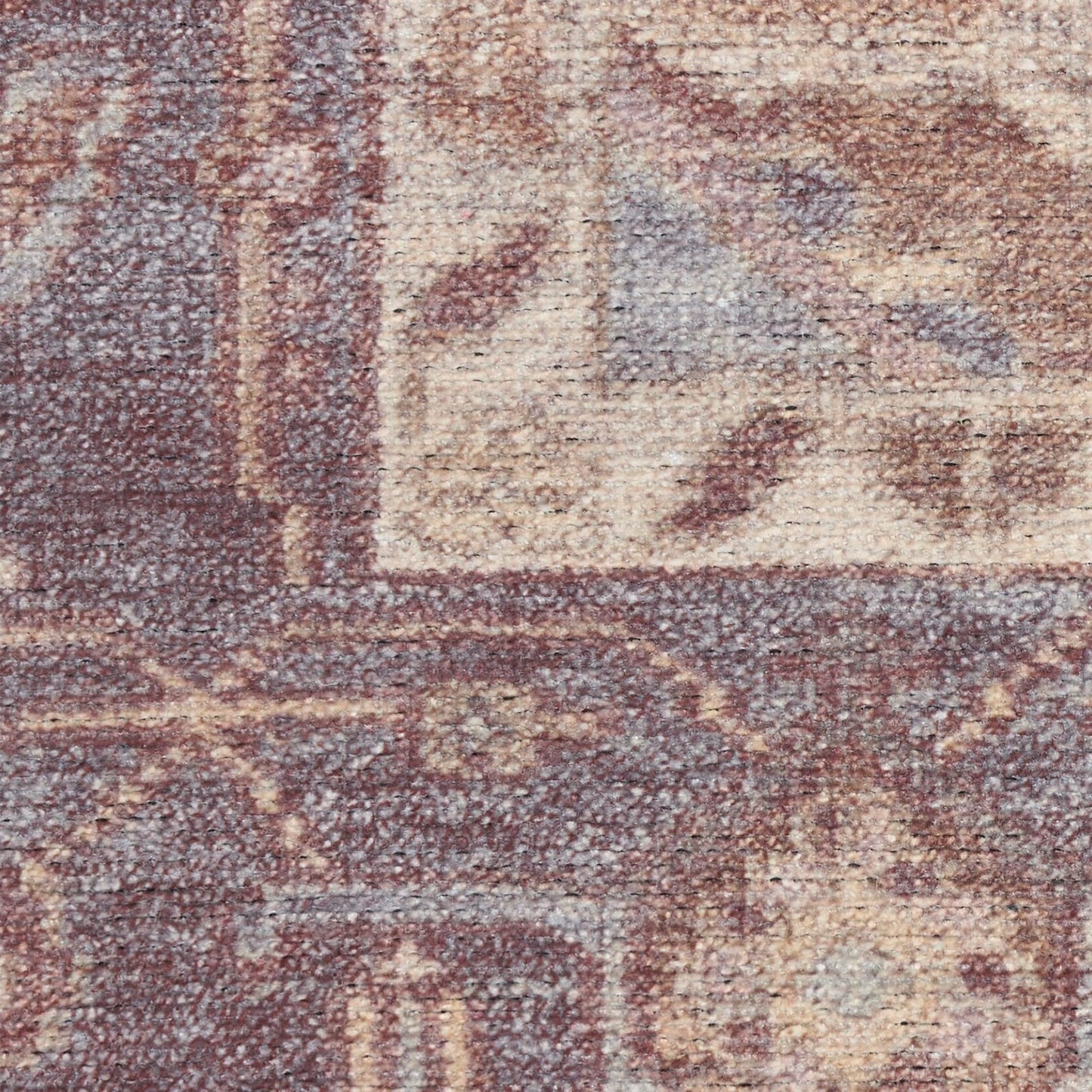 Nourison Home Vintage Washables Ivory Purple 2' x 6' Area Rug - Easy Clean, Non Shedding, Bed Room, Living Room, Dining Room, Kitchen (6' Runner)