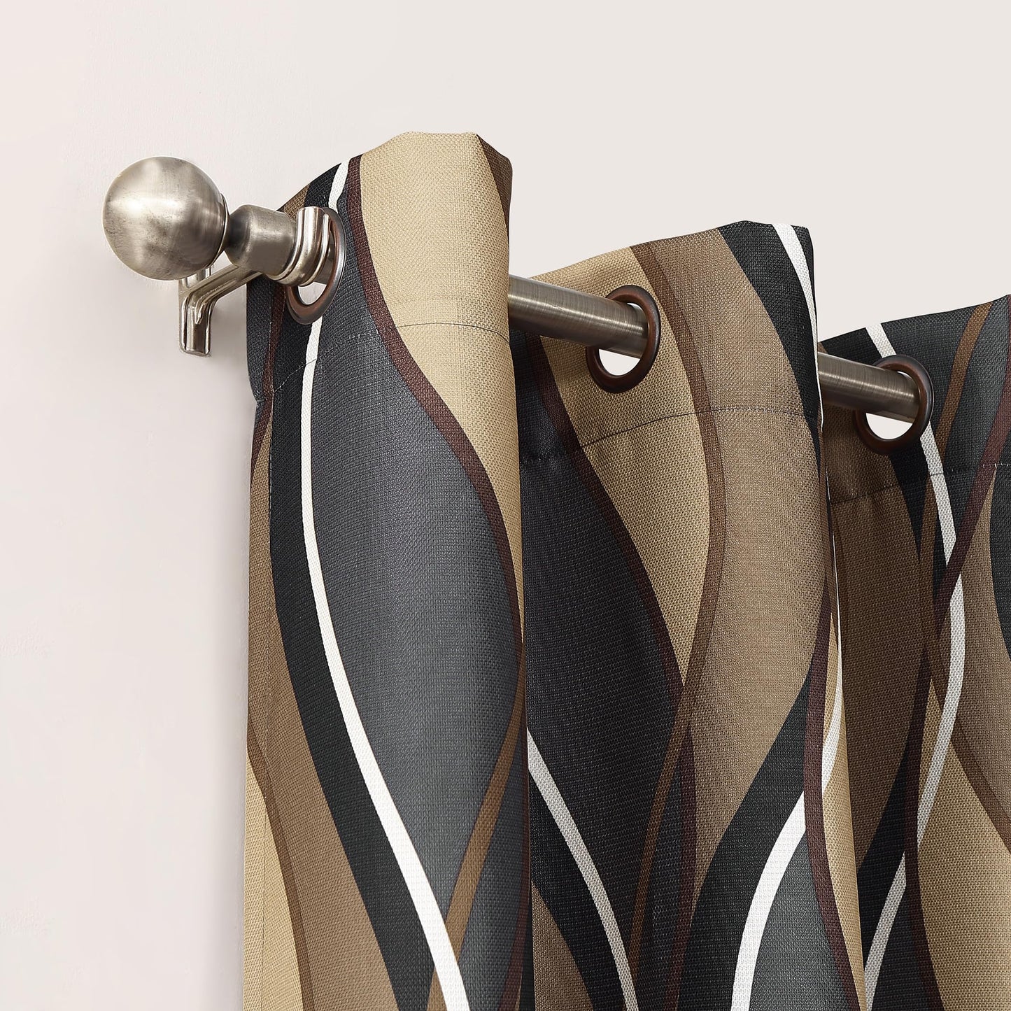 No. 918 Intersect 2-Pack Ogee Print Semi-Sheer Grommet Curtain Panel Pair