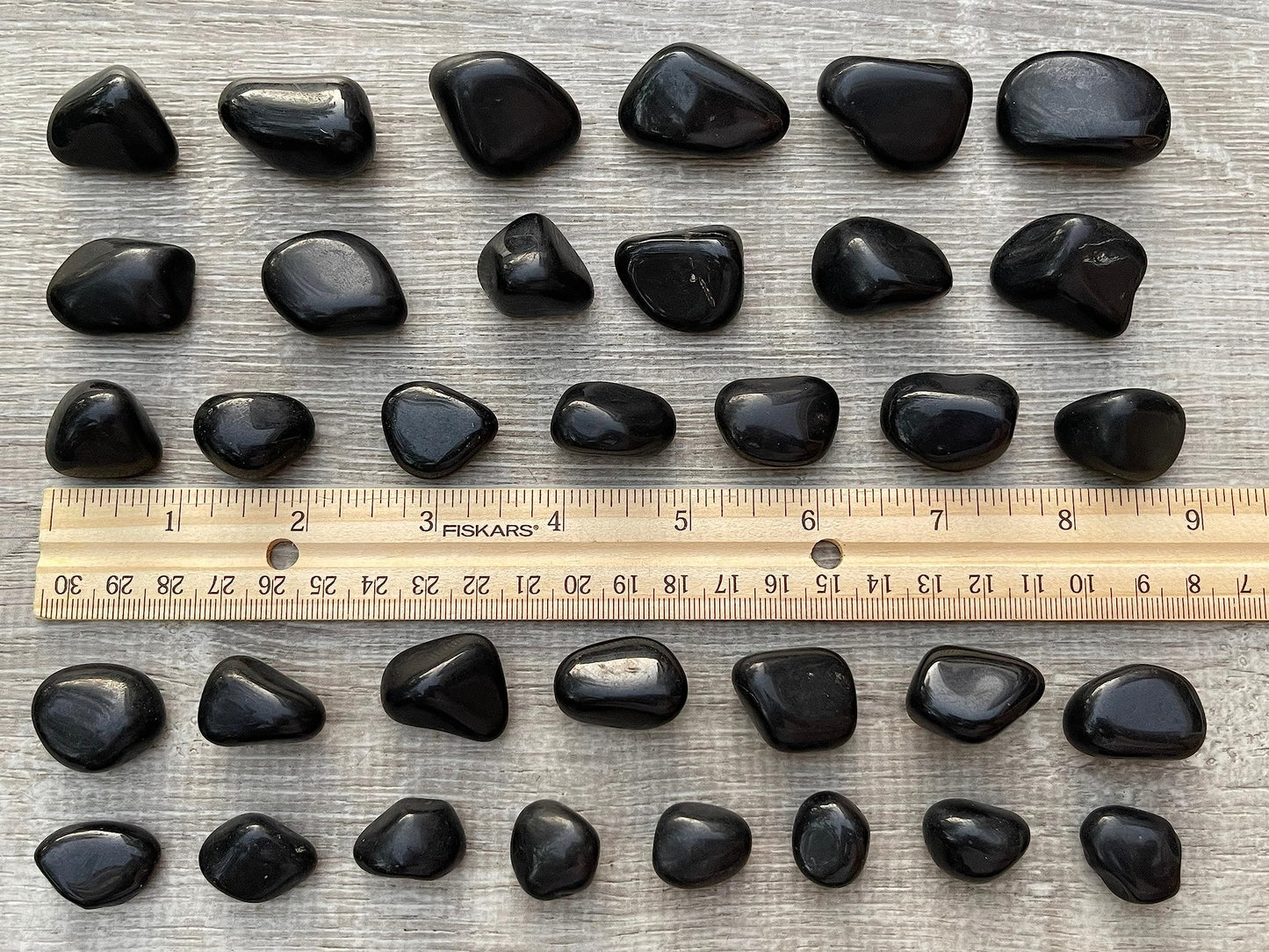 GAF TREASURES 5 Pcs Black Tourmaline Tumbled Stones, Polished Natural Black Tourmaline Gemstone, Black Tourmaline Healing Crystals