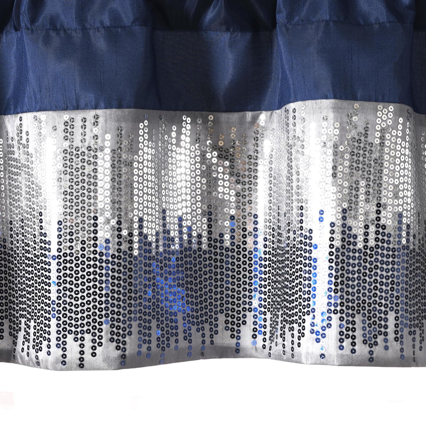 Lush Decor Night Sky Sequins Valance Curtain Single, 52"W x 18"L Navy & White - Kitchen Curtains Valances For Windows - Bathroom Curtains Window