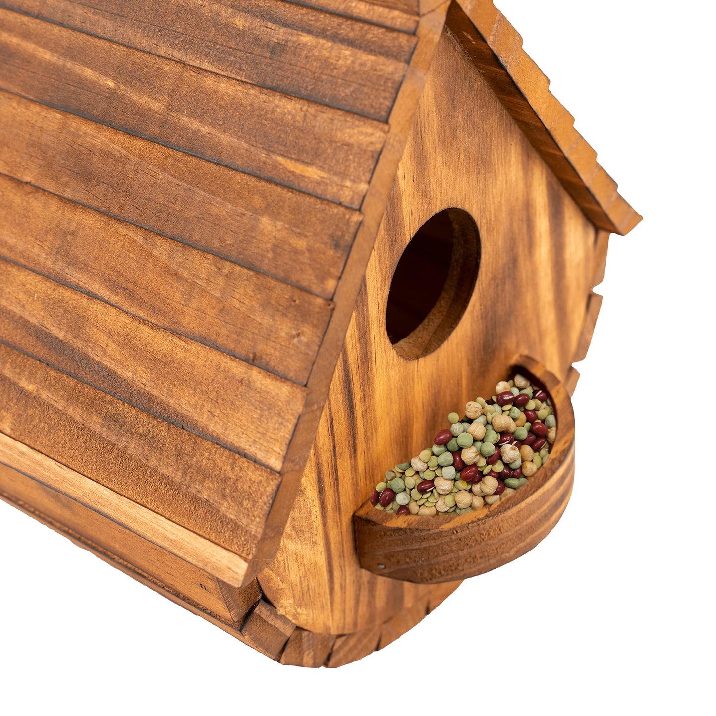 Set of 2 COLEBA Bird Houses for Outside,Outdoor Bird House Bird Families Bluebird Finch Cardinals Hanging Birdhouse for Garden