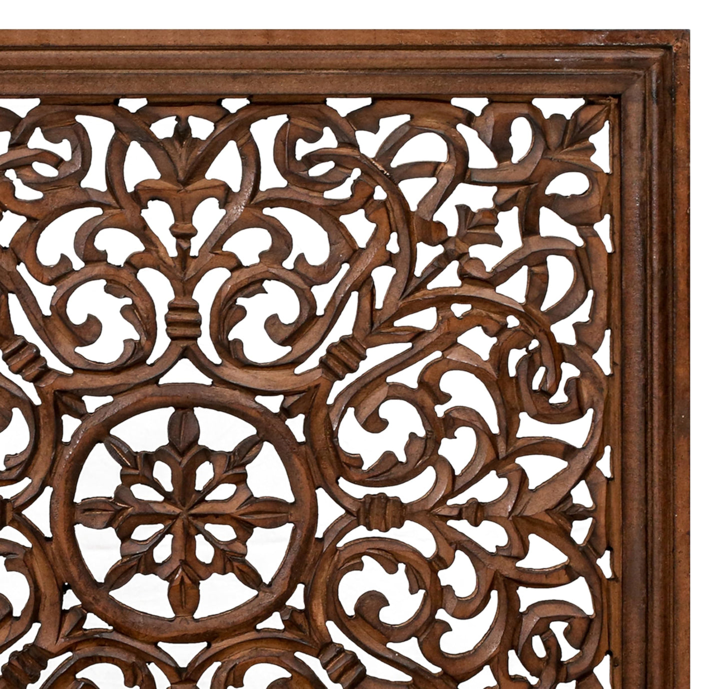 The Wooden Town Kashmiri Wall Décor – Set of 4 (16x16 Inch) | Handcrafted Wooden Wall Panels & Hanging Plaques for Living Room, Home & Office | Burnt Finish Decorative Art for Walls