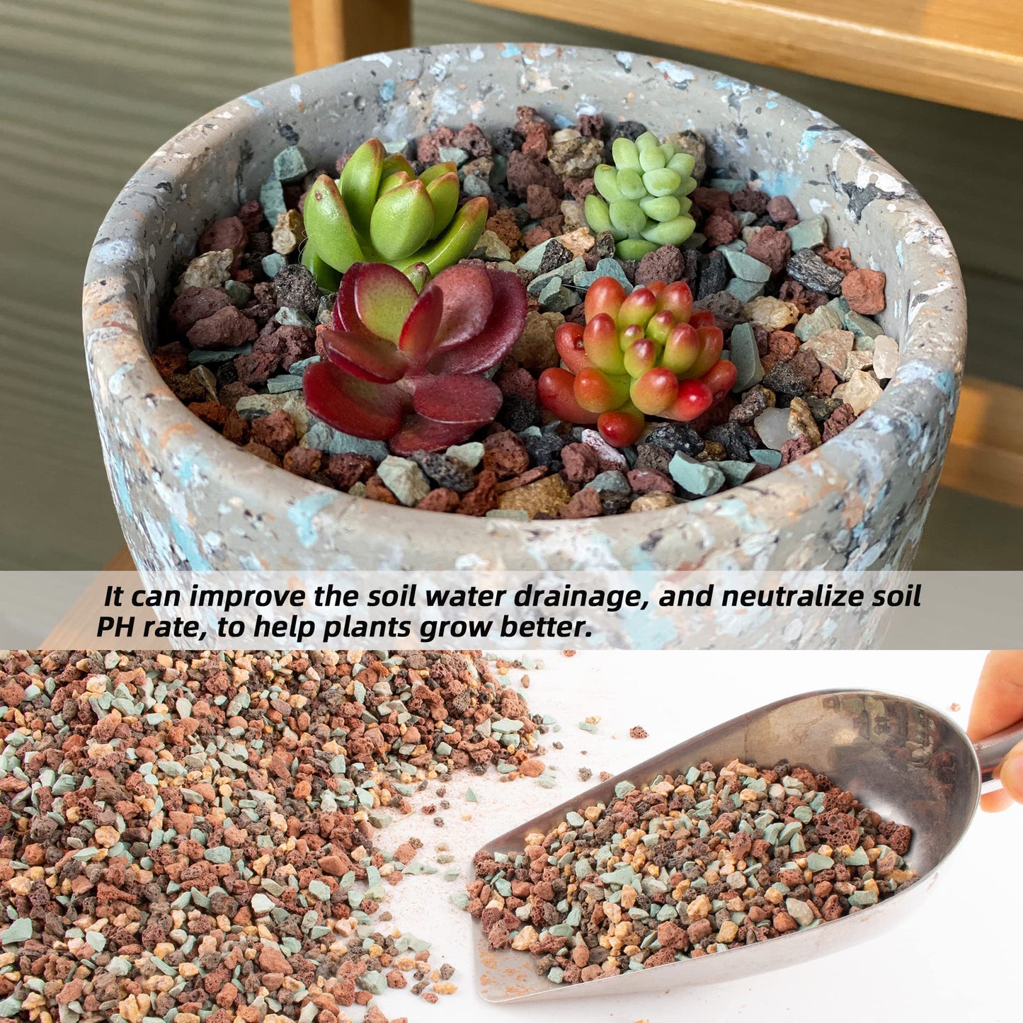 7lb Mix Lava Rocks for Plants in Door -Gravel Pebbles for Bonsai Succulent Cactus Potting Soil and Vase Fillers, Fairy Gardening,Top Dressing