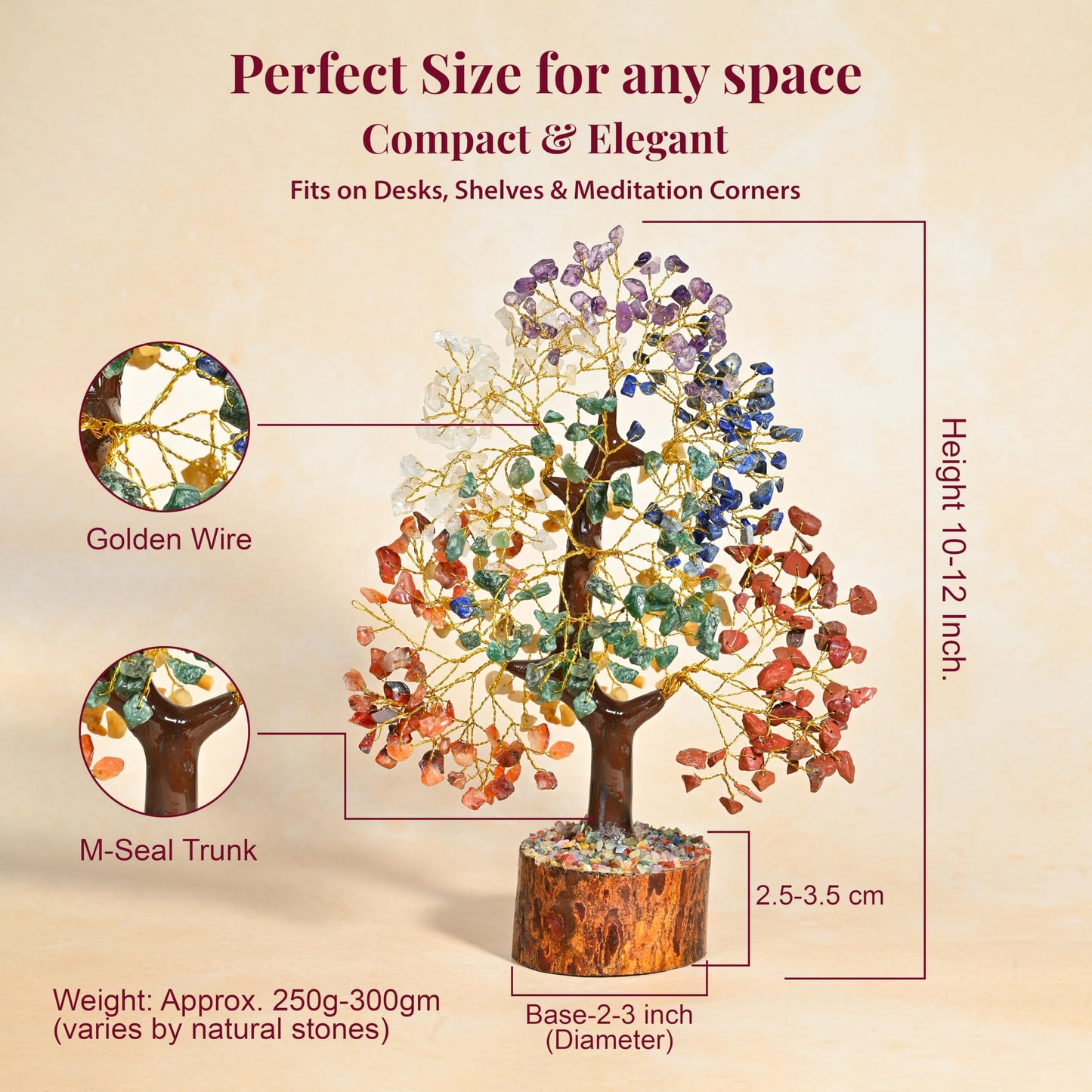 Crocon® 7 Chakra Healing Crystals Tree of Life, Birthday Gifts for Women, Crystals and Healing Stones, Room Decor, Positive Energy Women Gift Ideas, House Warming Gifts New Home for Sisters & Mom