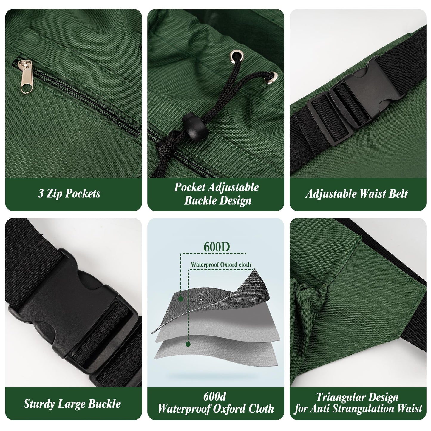 Gardening Apron, Garden Aprons with Pockets & Drawstring Bag, Waterproof 600D Fruit Storage Harvest Picking Apron Pouch for Women & Men