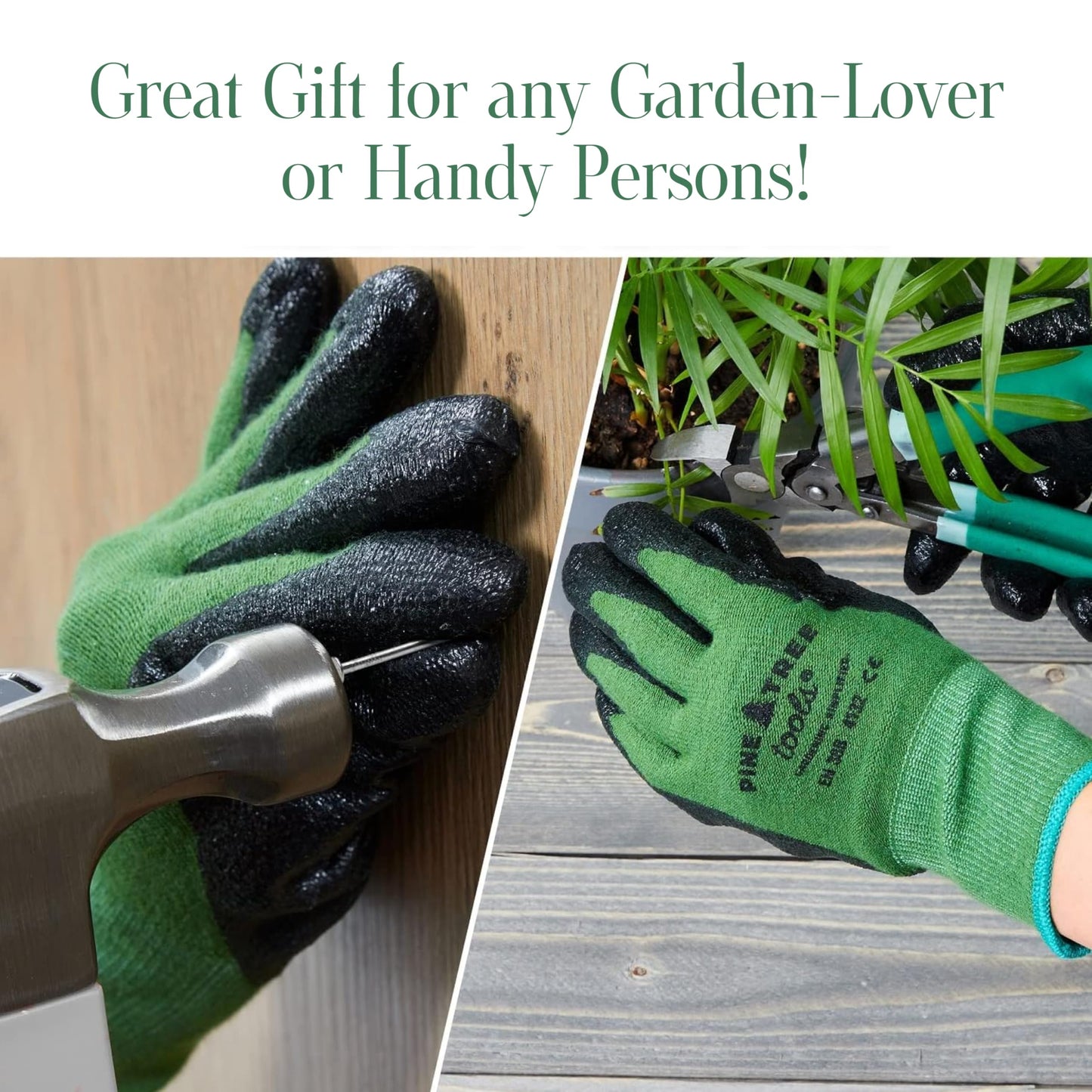 Pine Tree Tools Bamboo Garden Gloves for Women & Men - Multi-purpose Work Gloves - Breathable and Absorbent Bamboo Garden Gloves Men and Women - Gardening Work Gloves