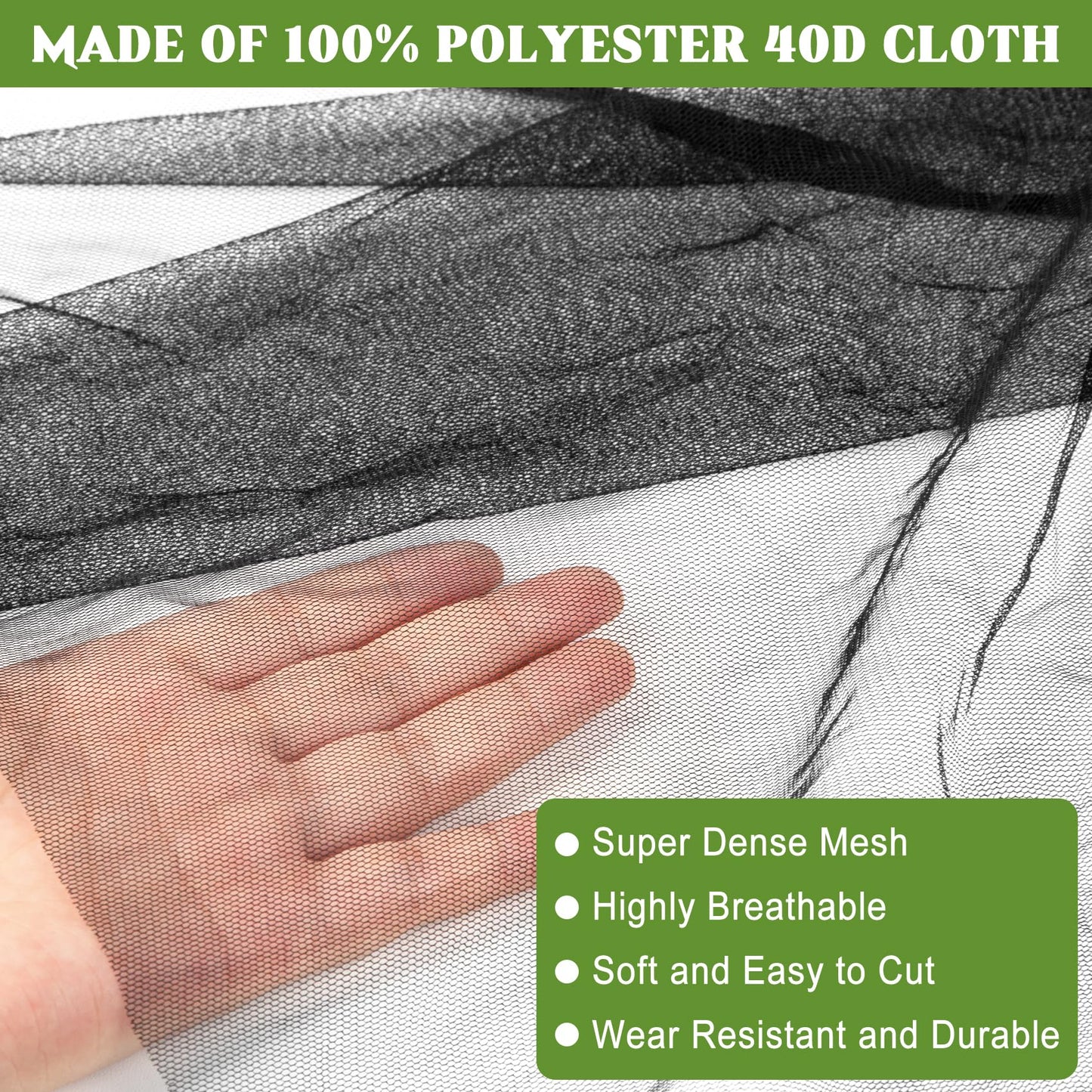39 x 10 Ft Mosquito Netting, Garden Bird Netting for Patio, Insect Mosquito Net for Plant Protection Breathable Mesh Garden Plant Covers Protect Vegetables Fruits from Birds Bugs