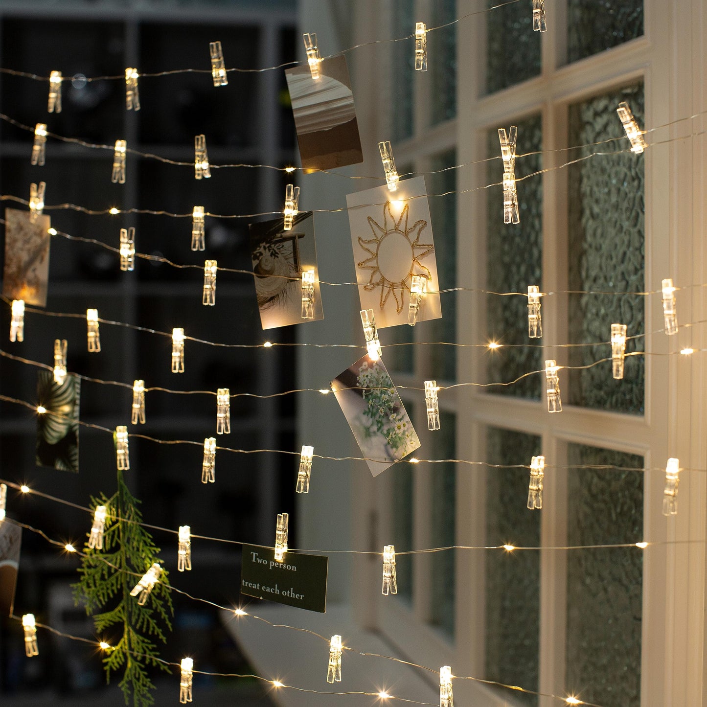LUSHARBOR Photo Clips String Light,33FT Fairy Lights with 51 Clips, Battery Operated String Lights with Clips for Pictures, Room Decorations for Dorm Wall Bedroom Wedding Christmas Tree (Clear Clips)